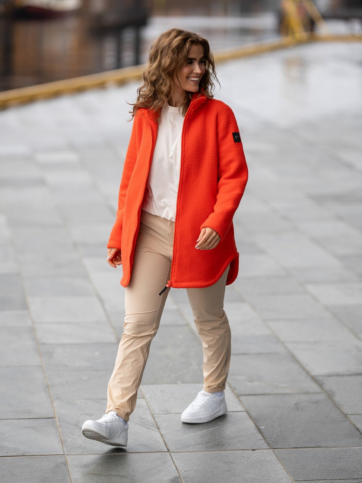 Twentyfour Mode Pile Jakke Tomatrød