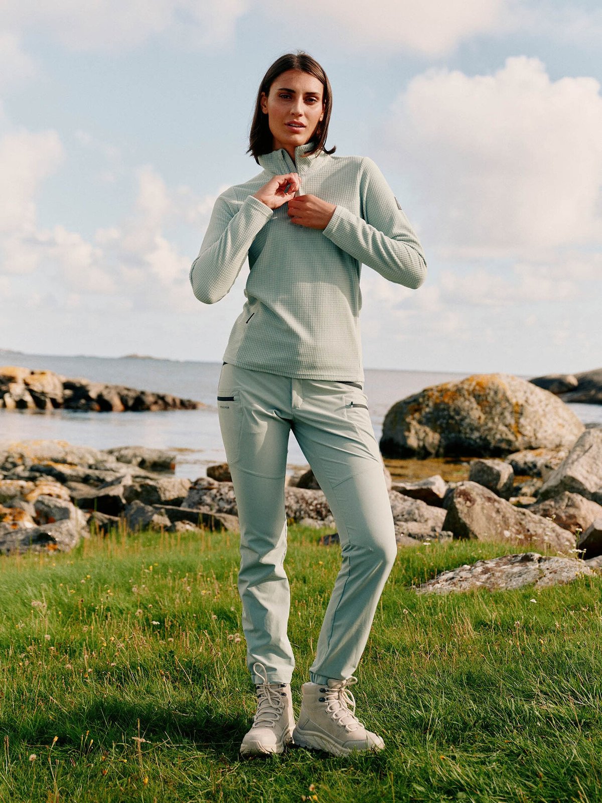 Twentyfour Venture Light Fleece Half Zip Grågrønn