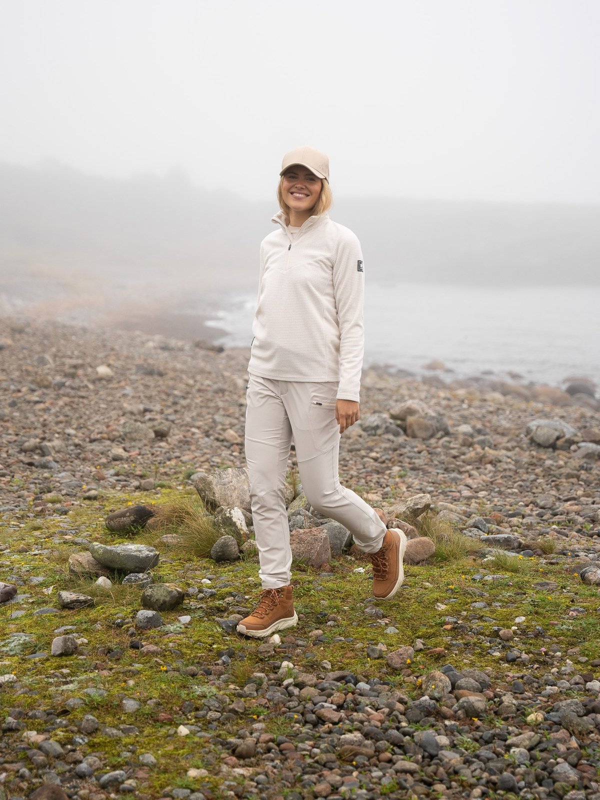 Twentyfour Venture Light Fleece Half Zip Gråhvit