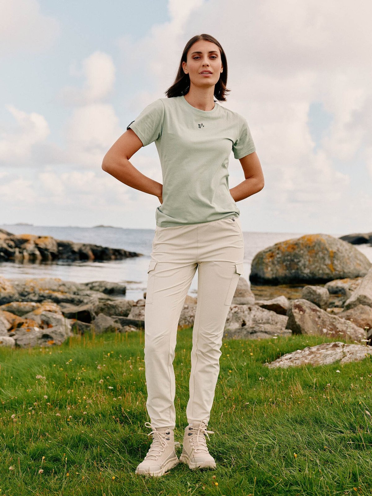 Twentyfour & T-skjorte Grågrønn