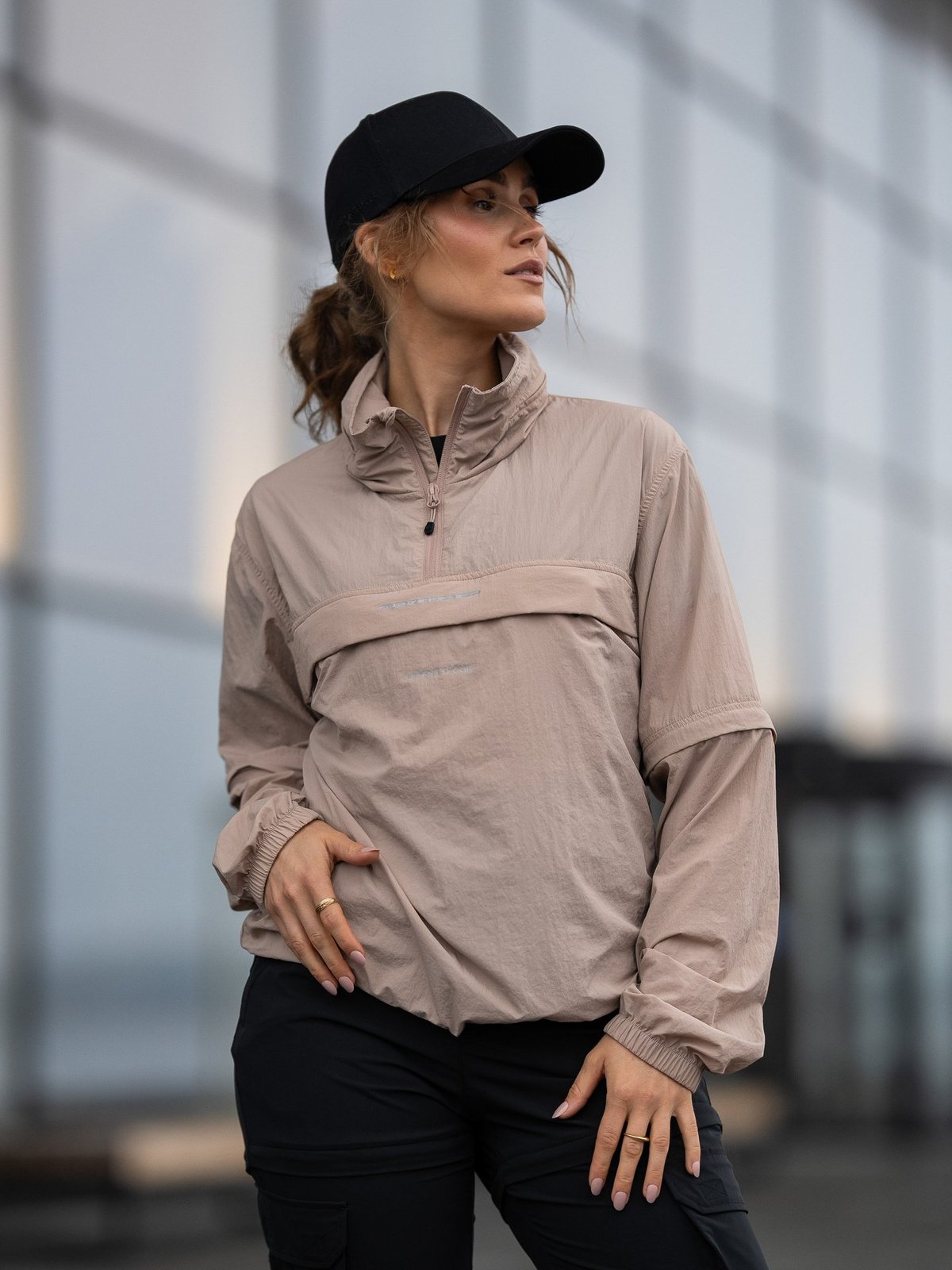 Twentyfour Mode Vind Anorakk Mørk Beige