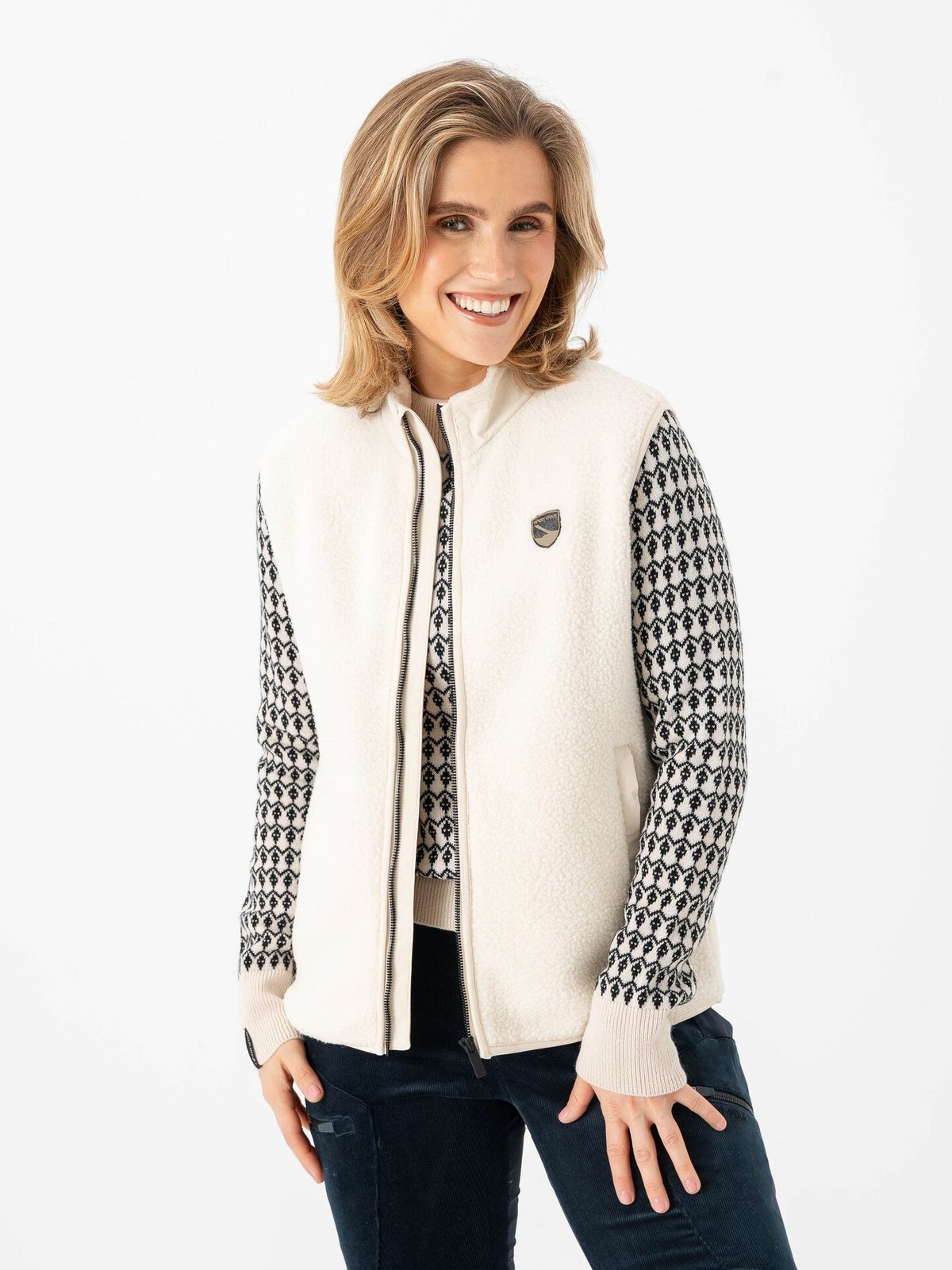 Twentyfour Aurora Pile Vest Kollen / Gråhvit