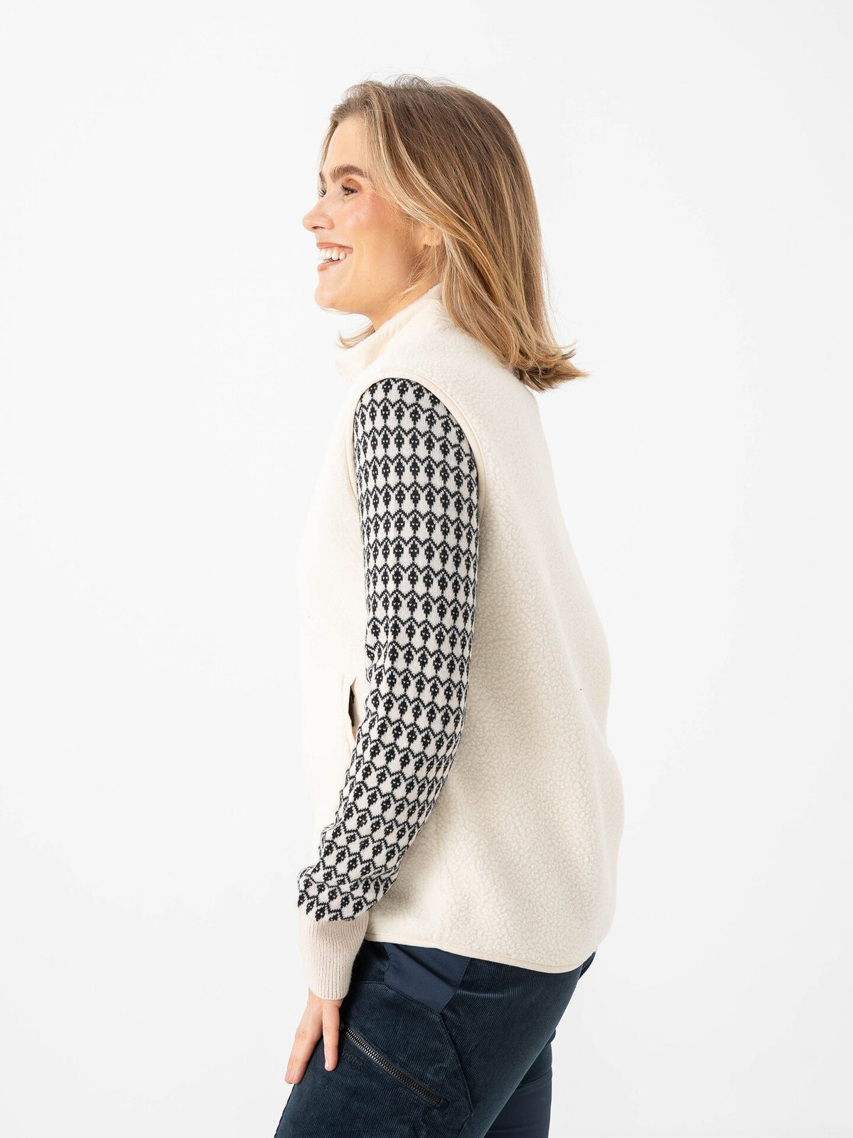 Twentyfour Aurora Pile Vest Kollen / Gråhvit