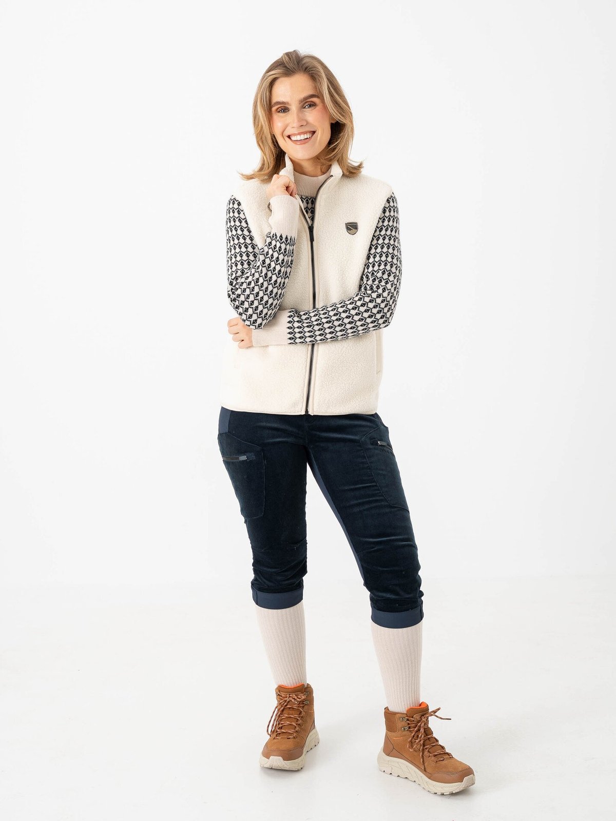 Twentyfour Aurora Pile Vest Kollen / Gråhvit