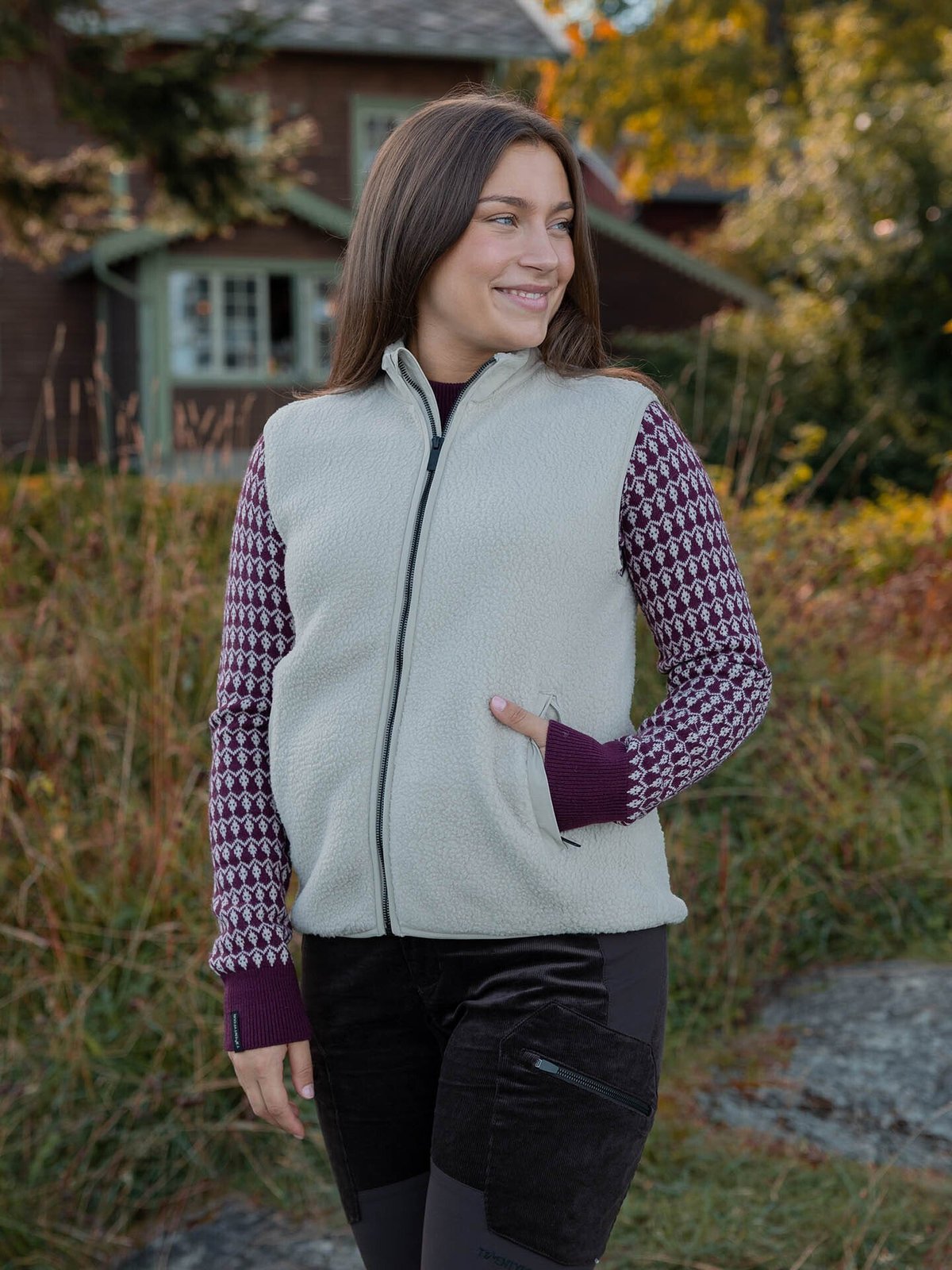 Twentyfour Aurora Pile Vest Varm Grå