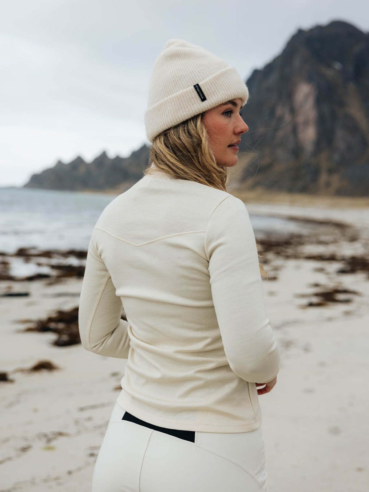 Twentyfour Aurora Oda Ull Half Zip Gråhvit