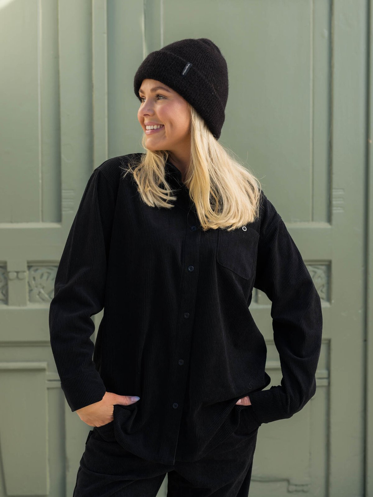 Twentyfour Mode Cord Skjorte Sort