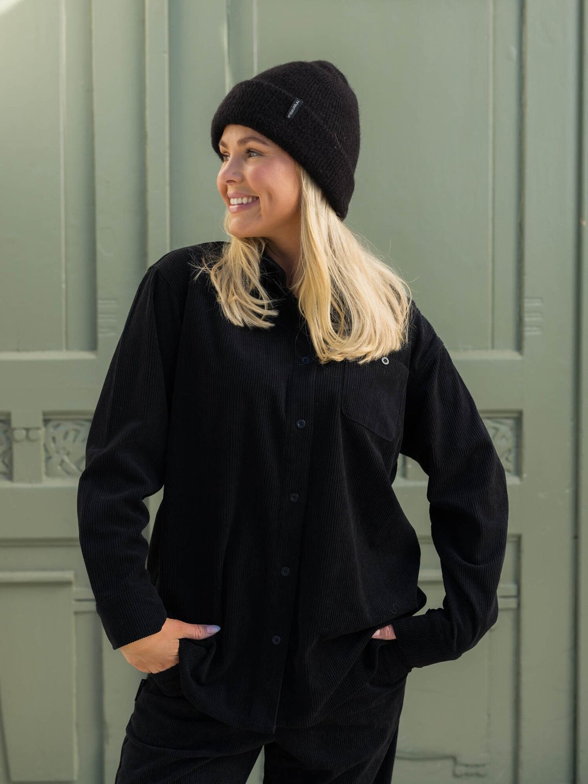 Twentyfour Mode Cord Skjorte Sort