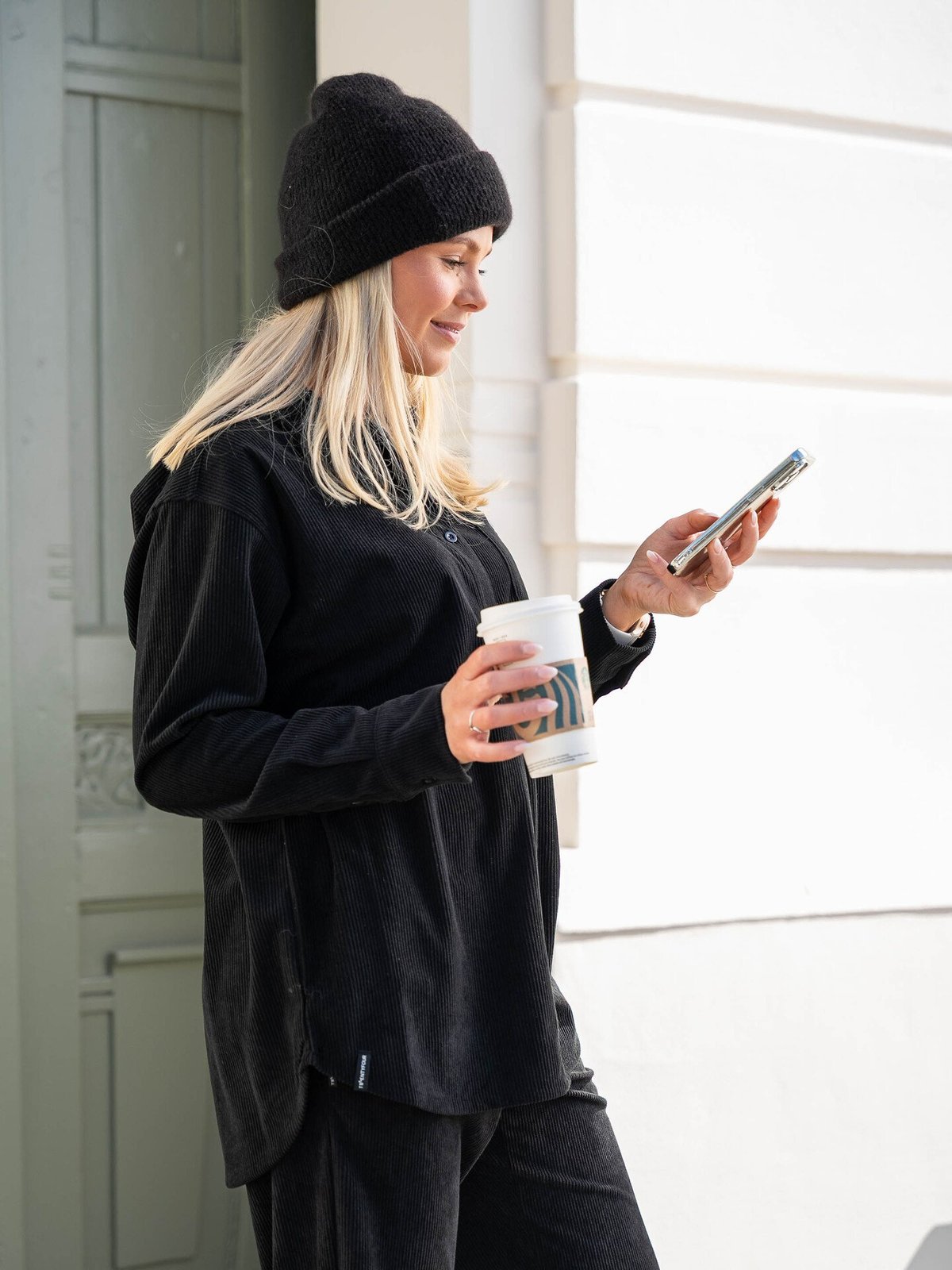 Twentyfour Mode Cord Skjorte Sort