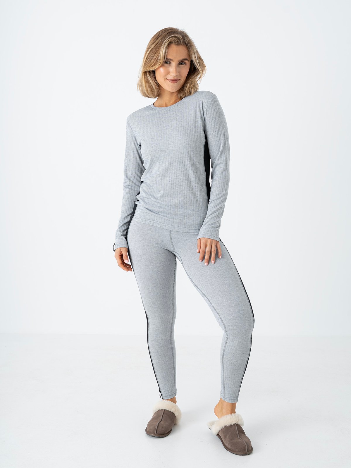 Twentyfour Aurora Baselayer Sett Lys Grå Melange