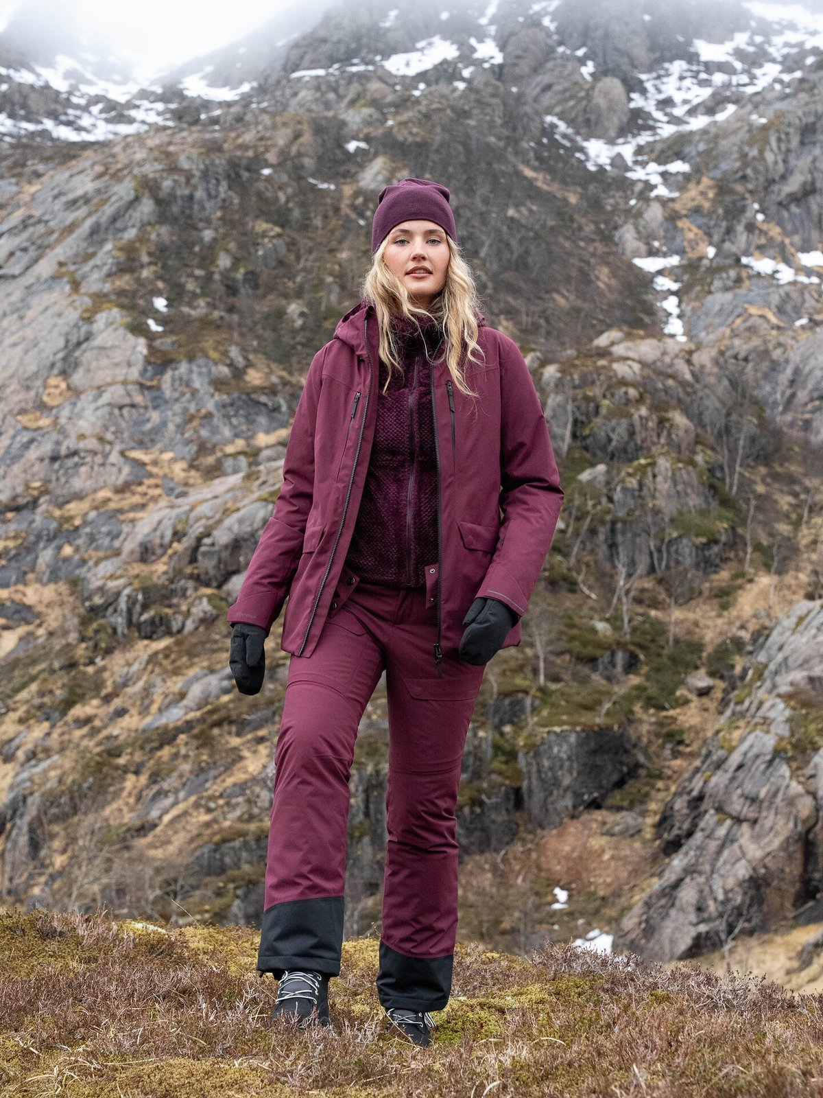 Twentyfour Aurora Primaloft Skallbukse Mørk Burgunder