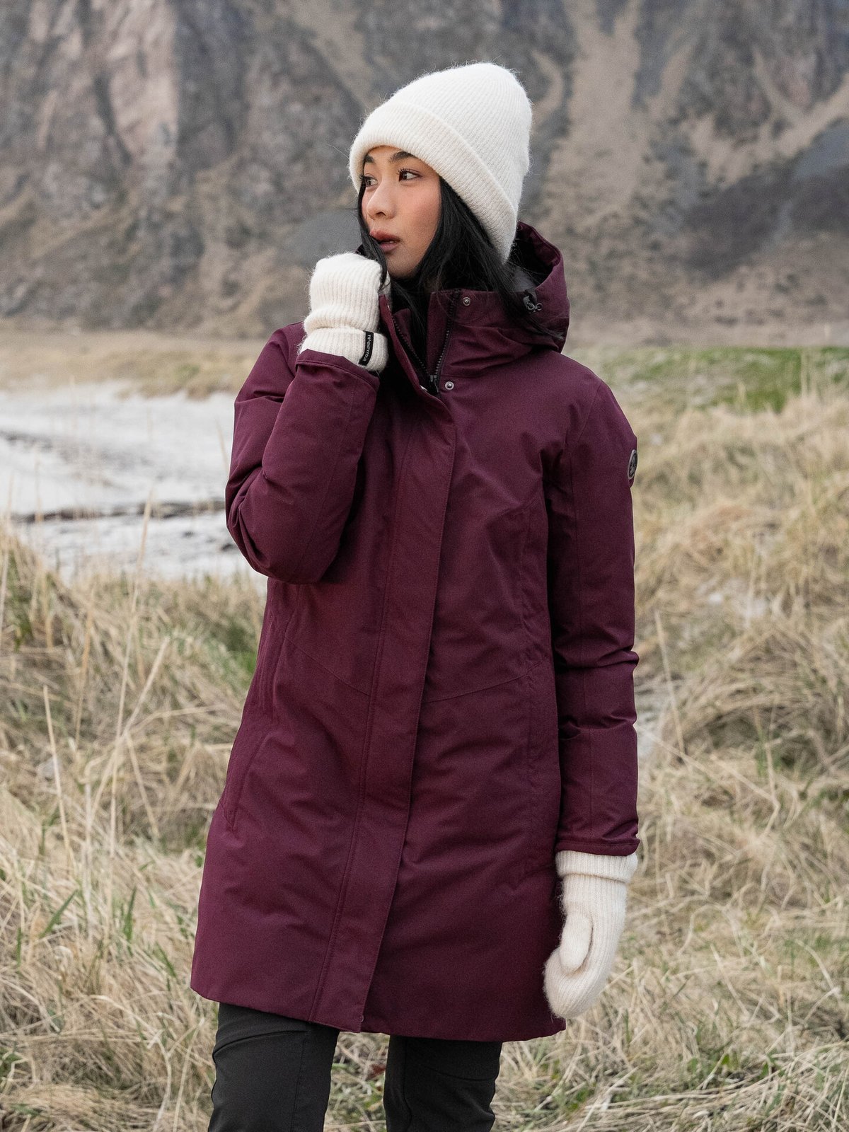 Twentyfour Aurora Warm Parkas Mørk Burgunder