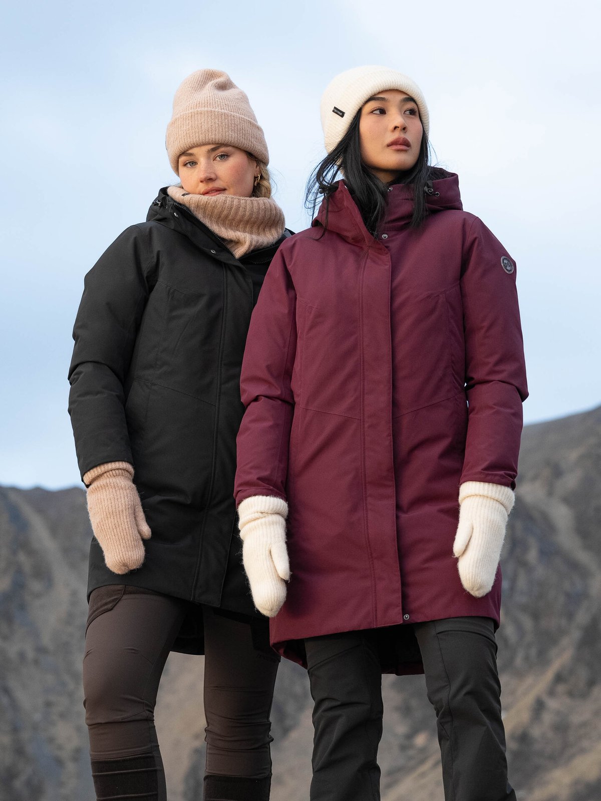 Twentyfour Aurora Warm Parkas Mørk Burgunder