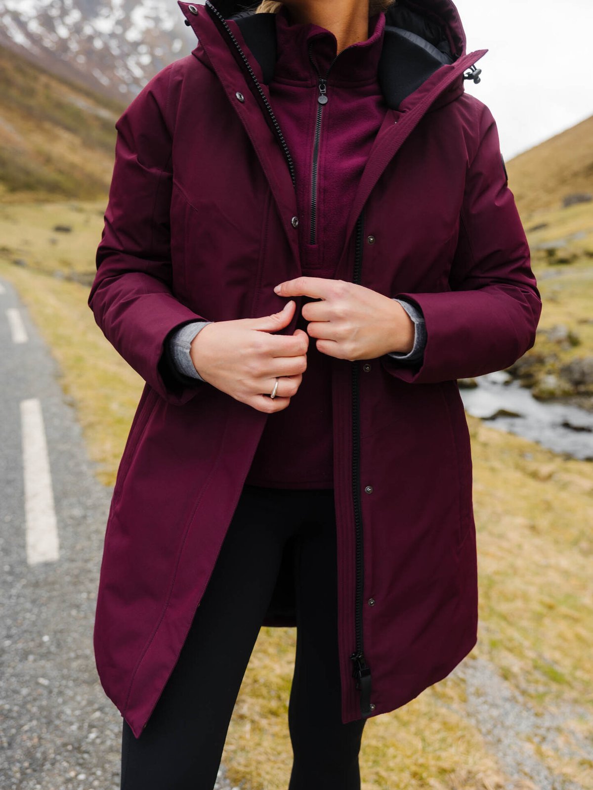 Twentyfour Aurora Warm Parkas Mørk Burgunder