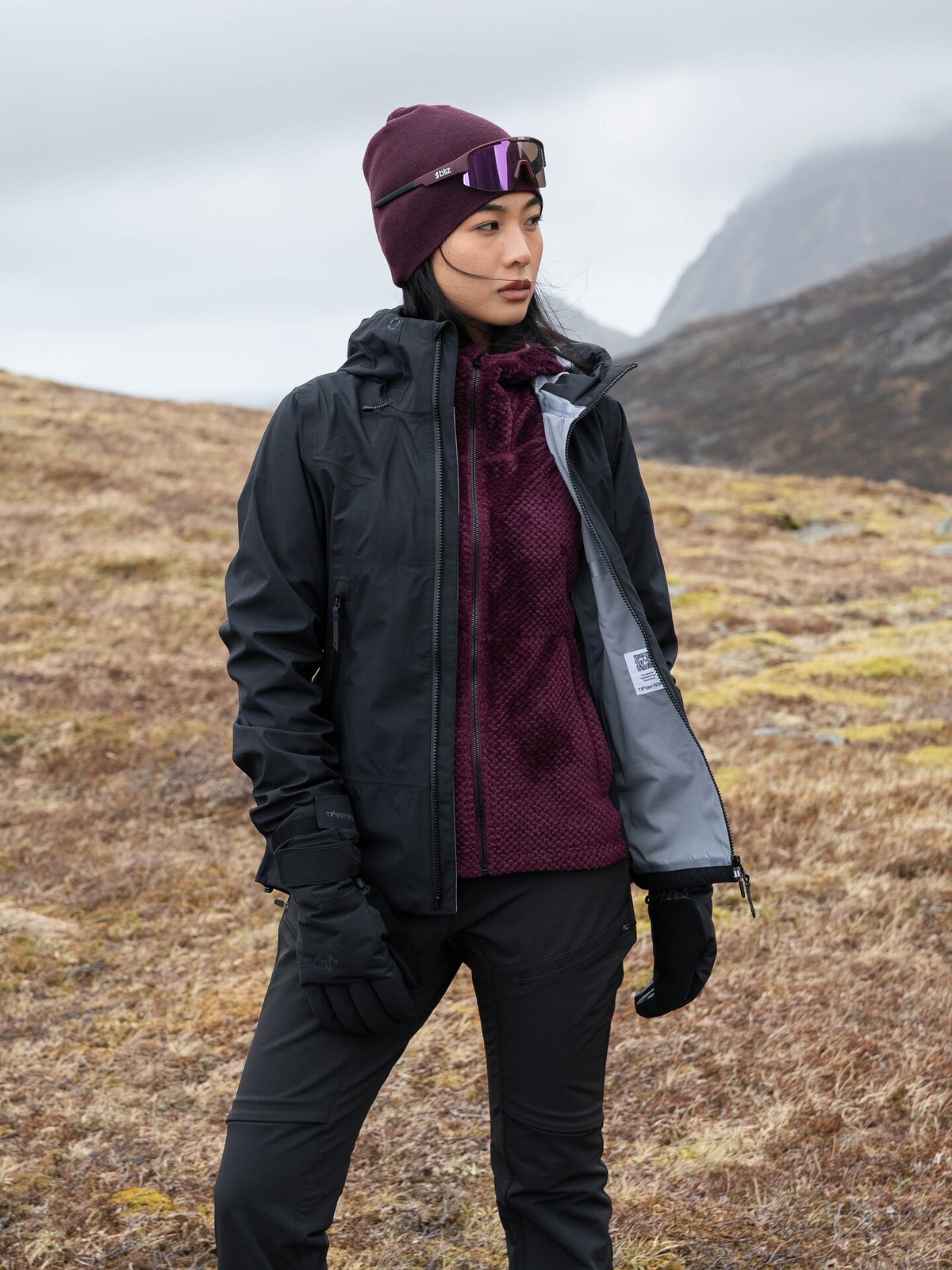 Twentyfour Aurora 3-Lags Skalljakke Sort