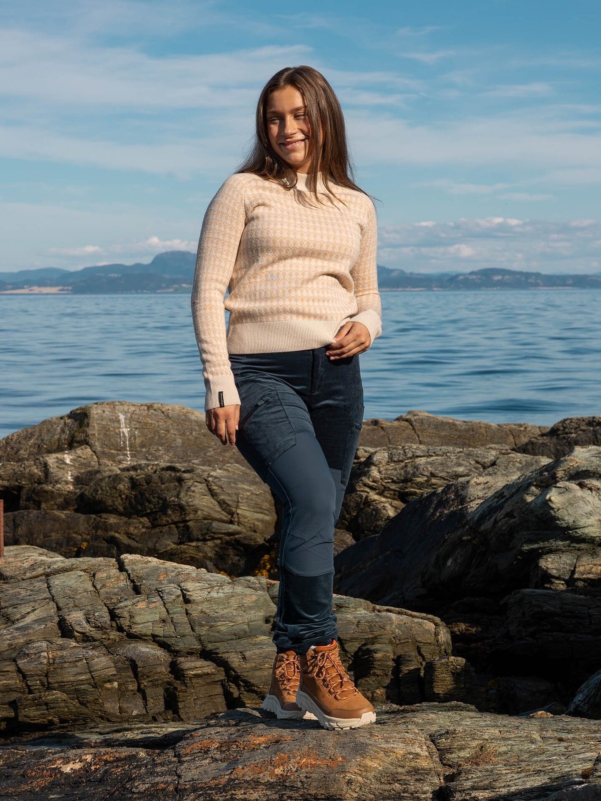 Twentyfour Aurora Shape Cordbukse Marine