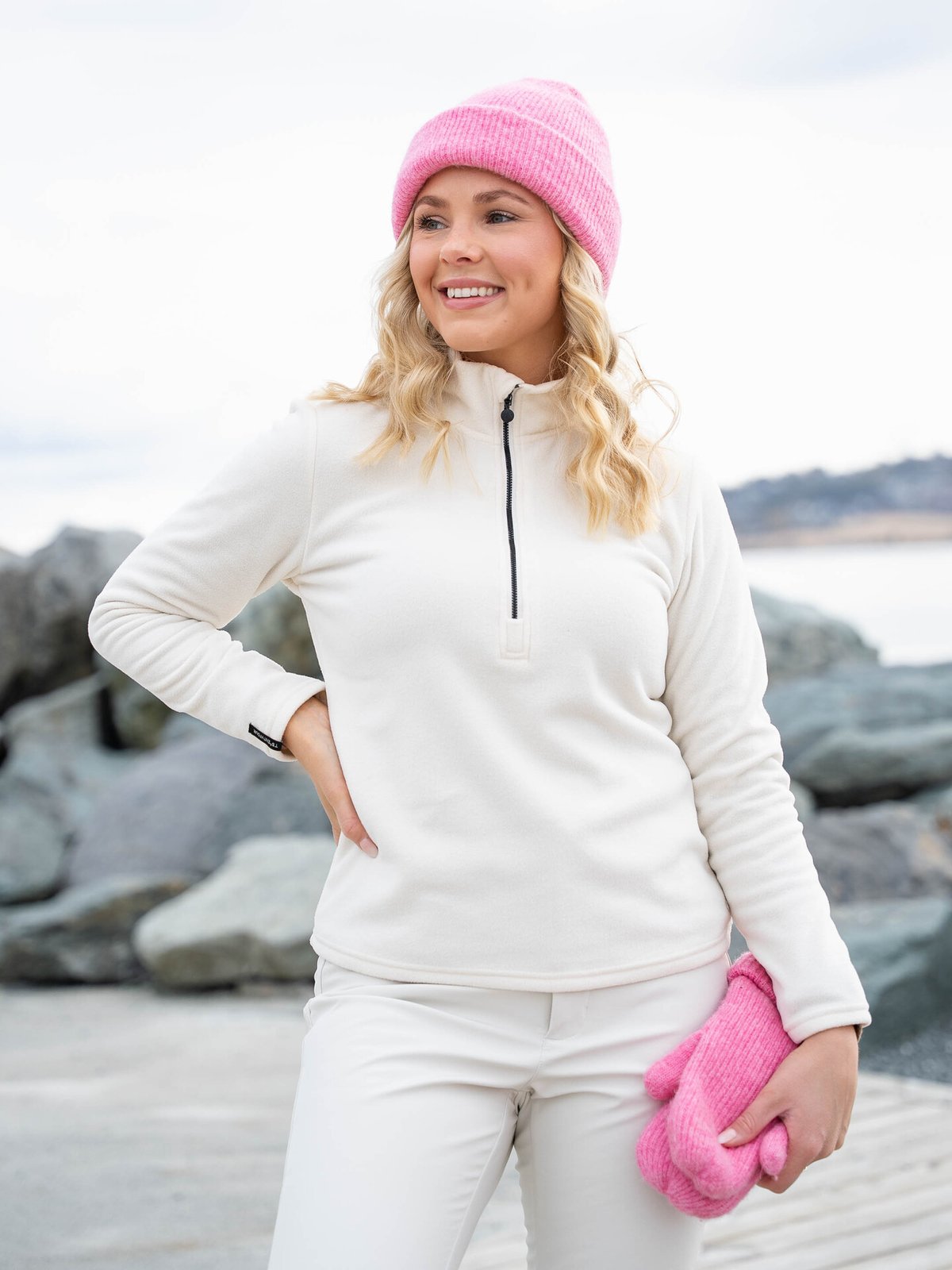 Twentyfour Aurora Half Zip Fleece Gråhvit