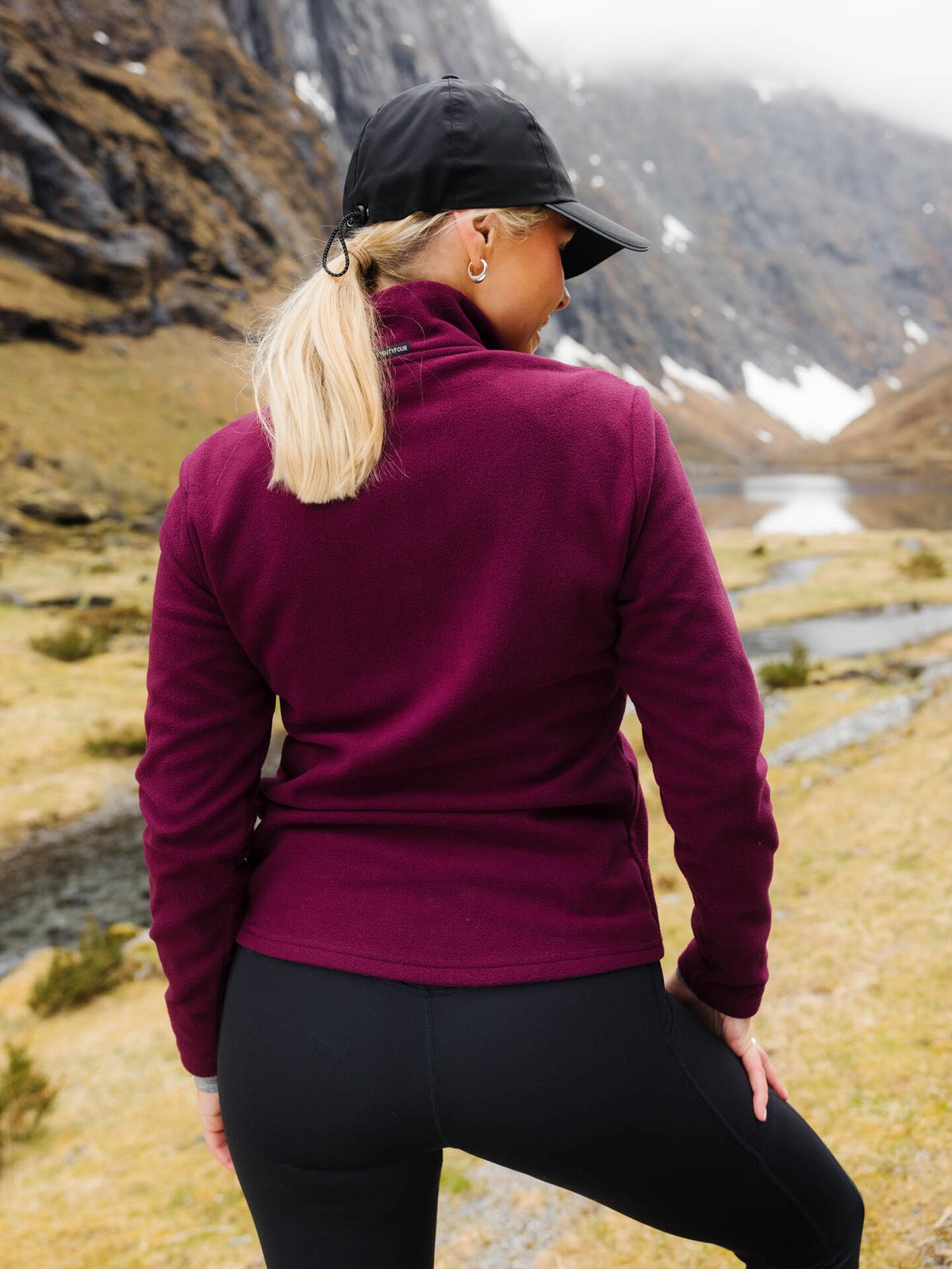Twentyfour Aurora Half Zip Fleece Mørk burgunder