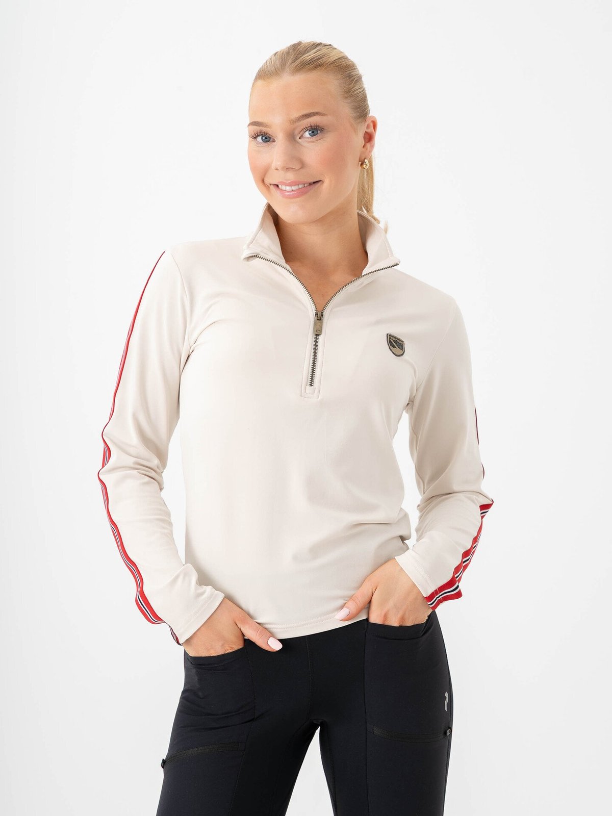 Twentyfour Aurora Half Zip Genser Gråhvit