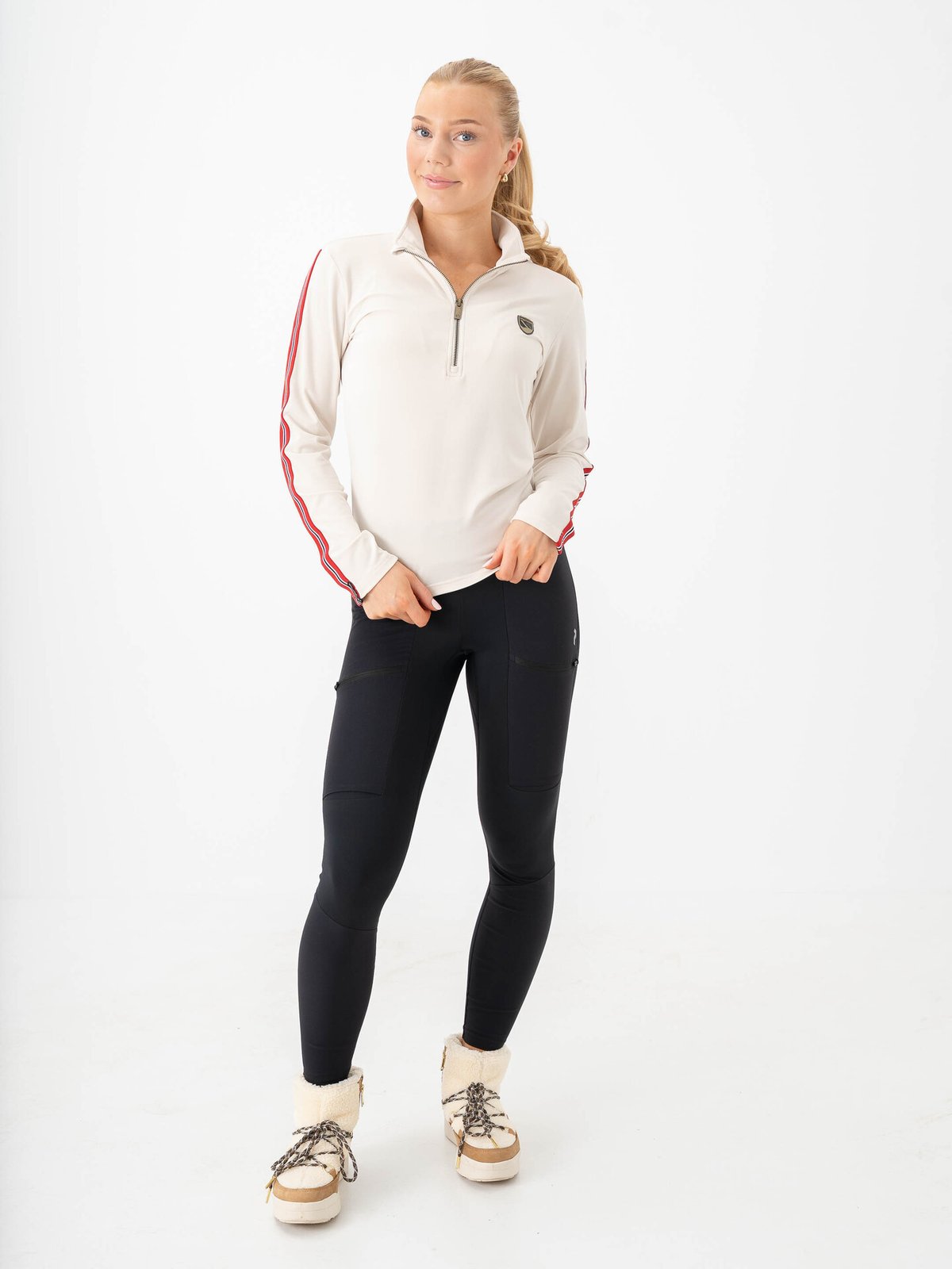 Twentyfour Aurora Half Zip Genser Gråhvit