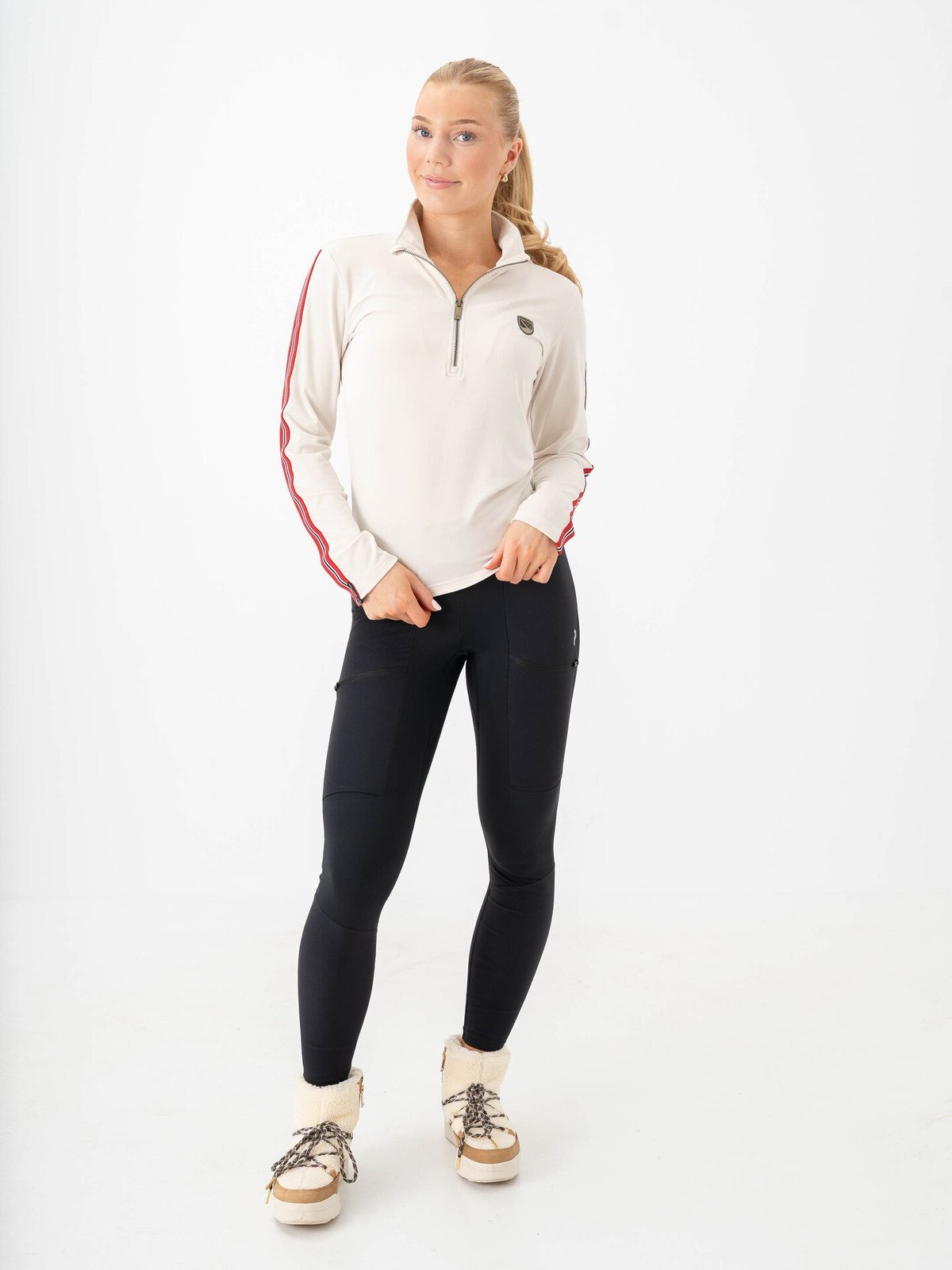 Twentyfour Aurora Half Zip Genser Gråhvit