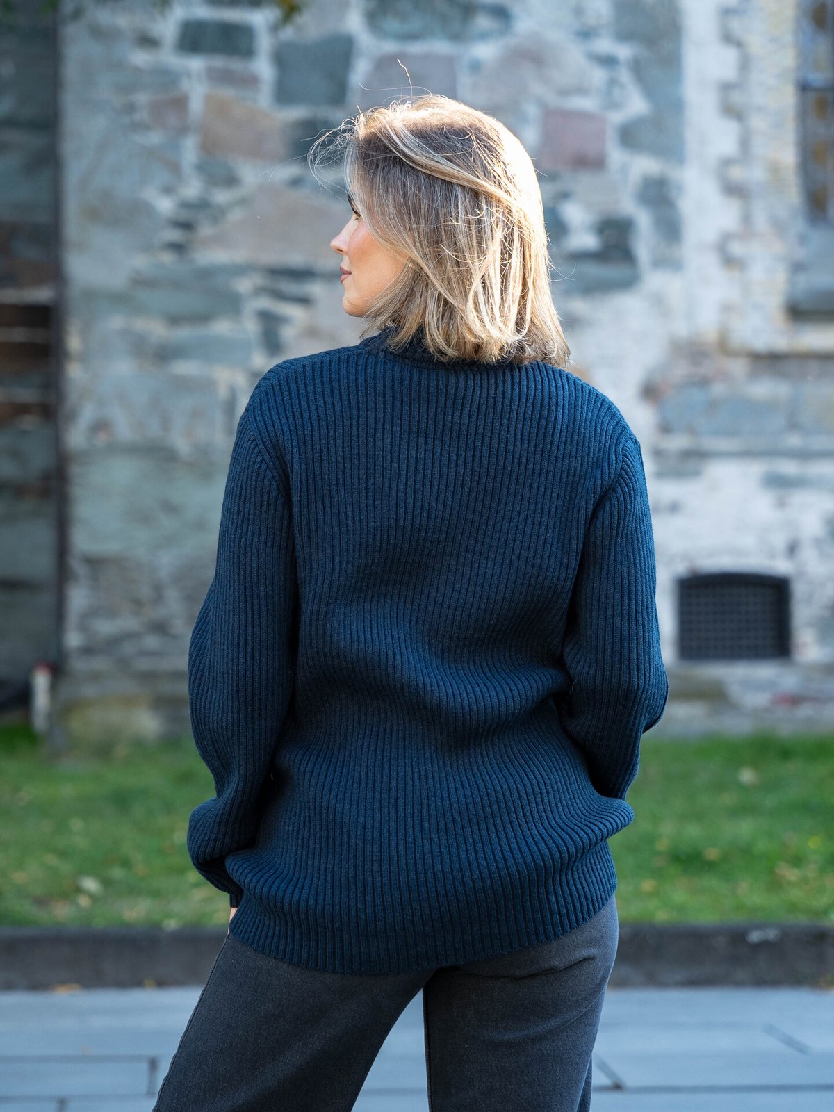 Twentyfour Mode Rib RN Sweater Marine