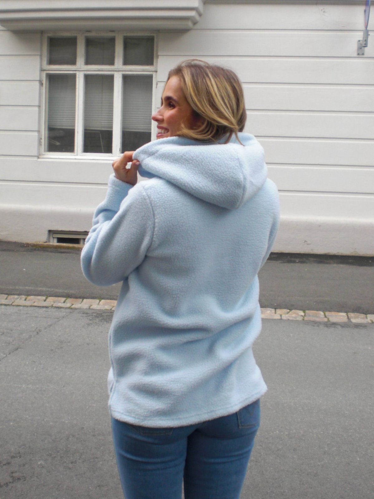 Twentyfour Mode Pile Hood Half Zip Lys blå