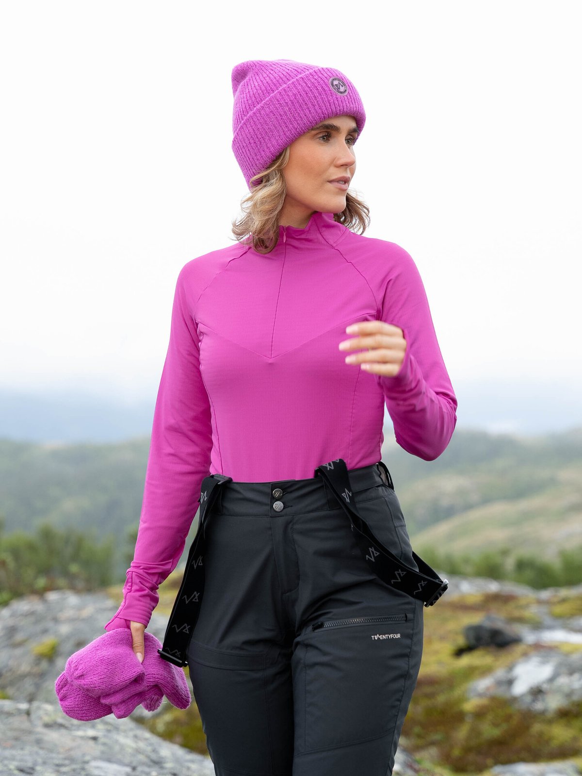 Twentyfour Aurora Air Half Zip Fuksia