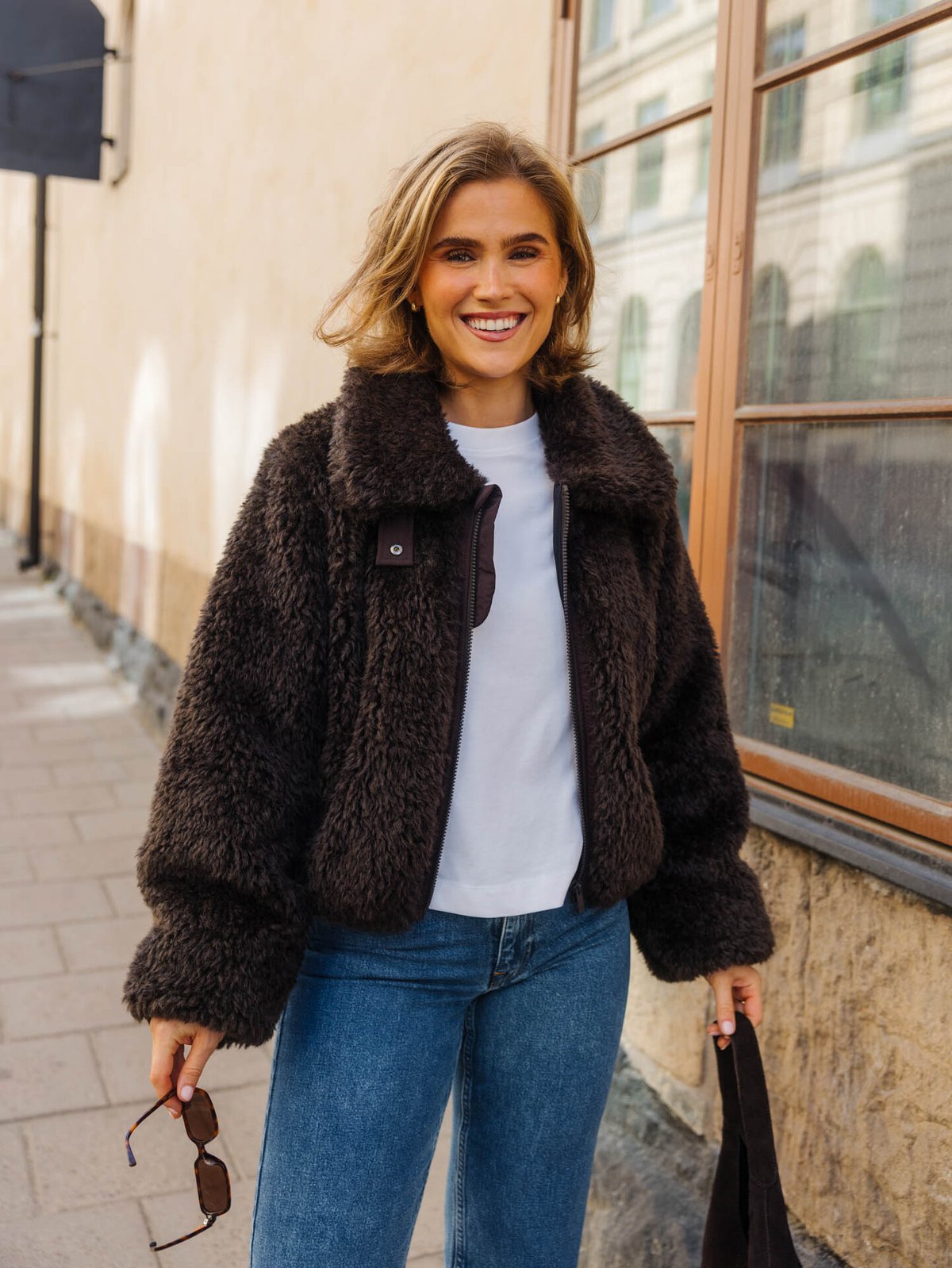 Twentyfour Mode Teddy Jakke Mørk Brun