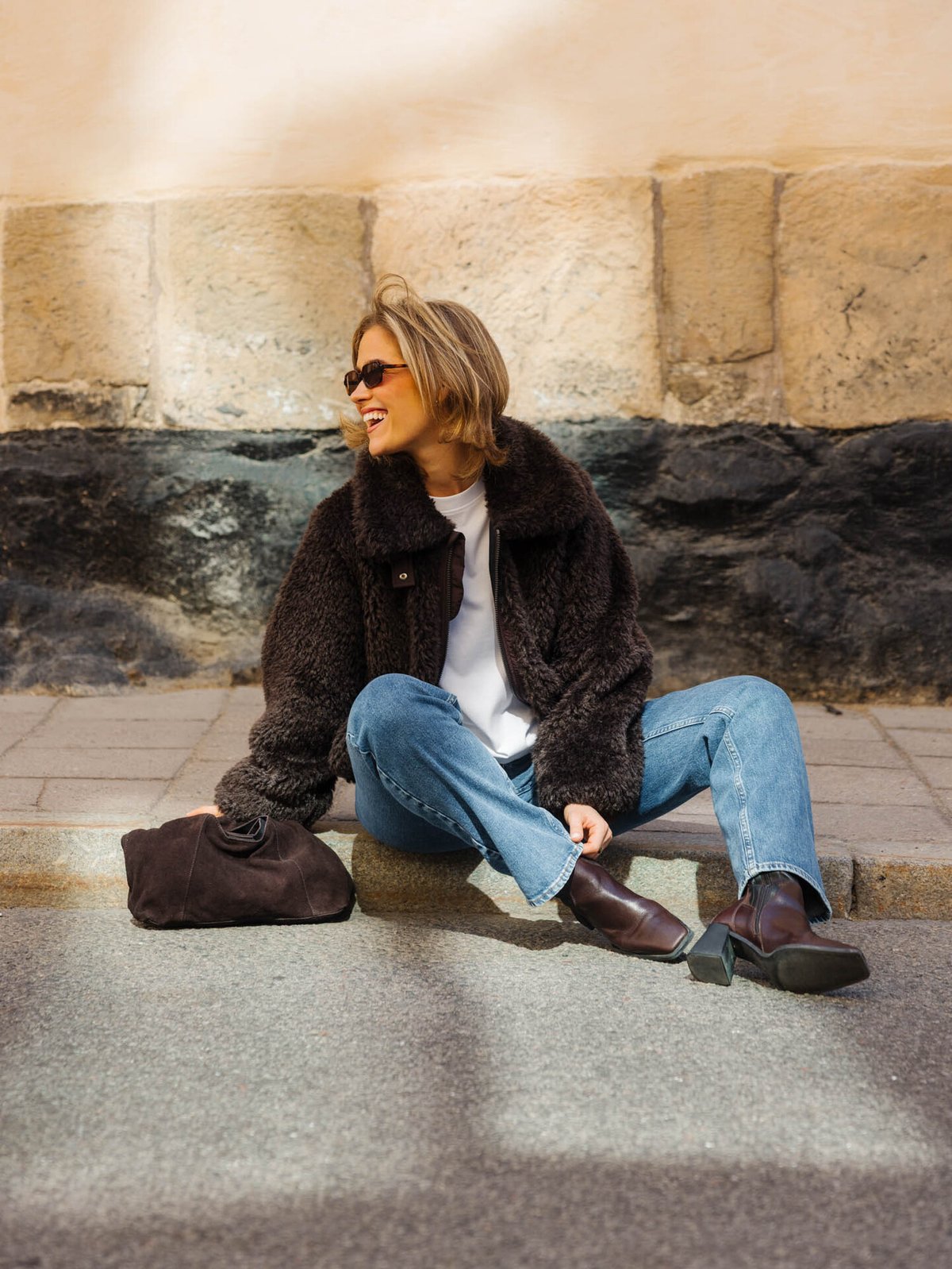 Twentyfour Mode Teddy Jakke Mørk Brun