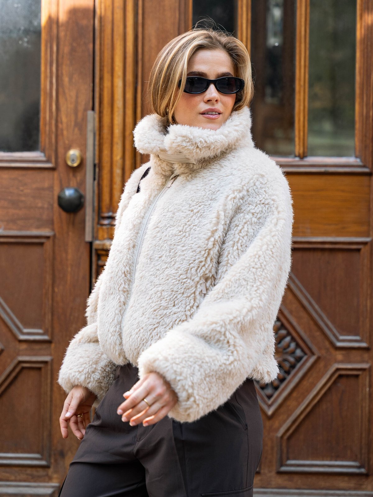 Twentyfour Mode Teddy Jakke Sand