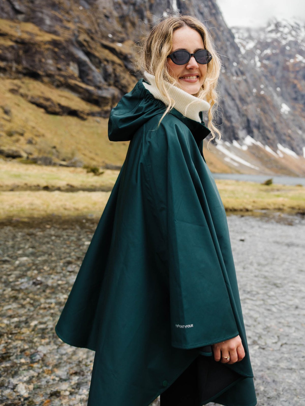 Twentyfour Mode Maya 3-Lags Poncho Dyp grønn
