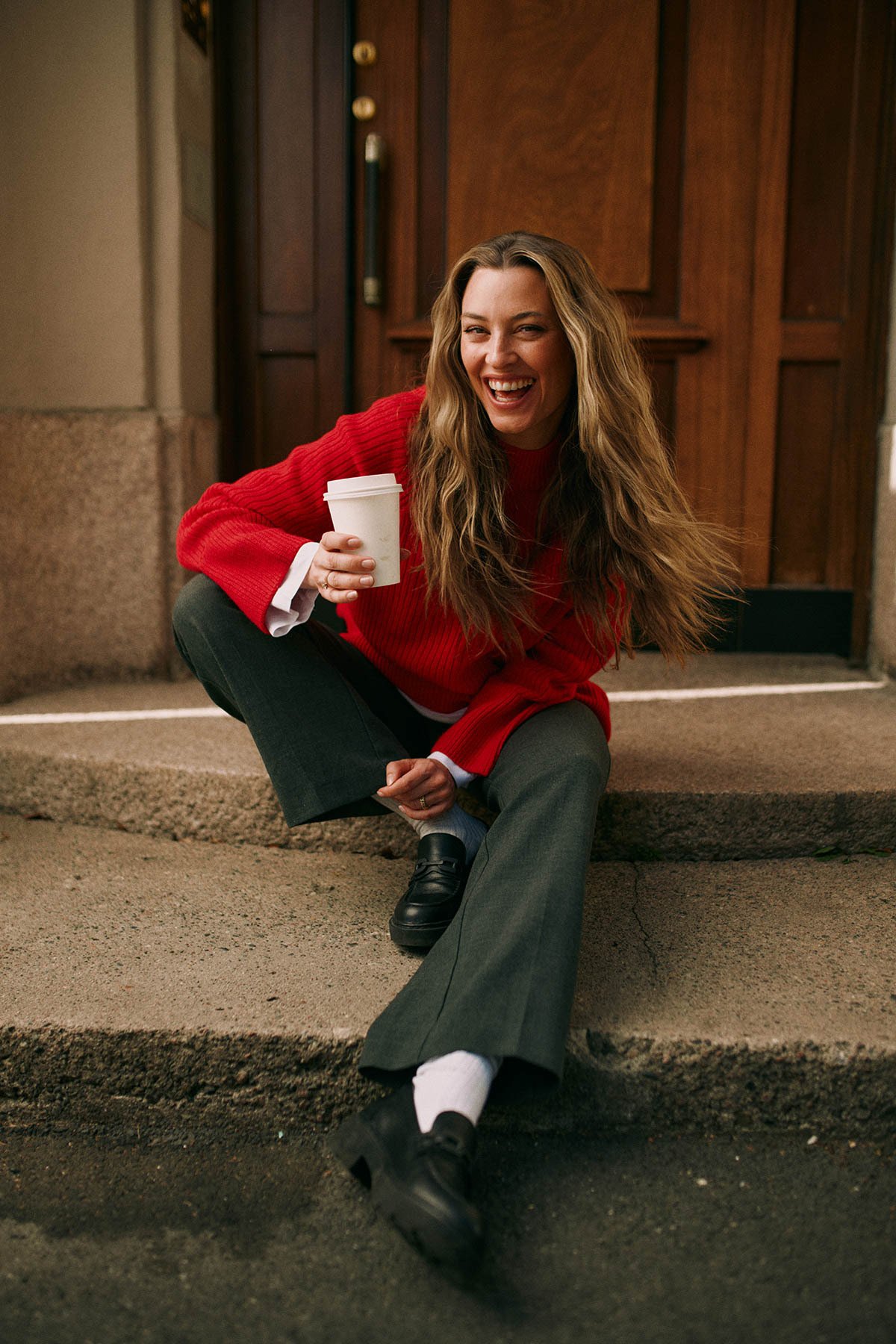 Twentyfour Marte Mode Cozy Strikk Klar rød