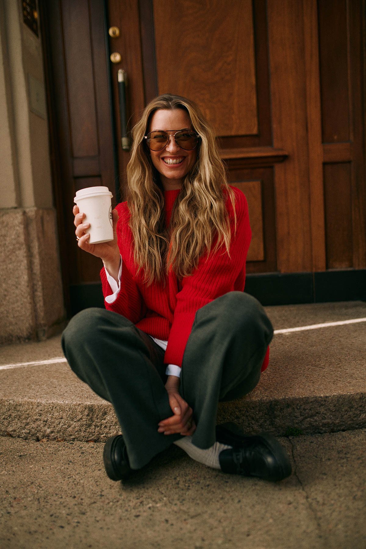 Twentyfour Marte Mode Cozy Strikk Klar rød