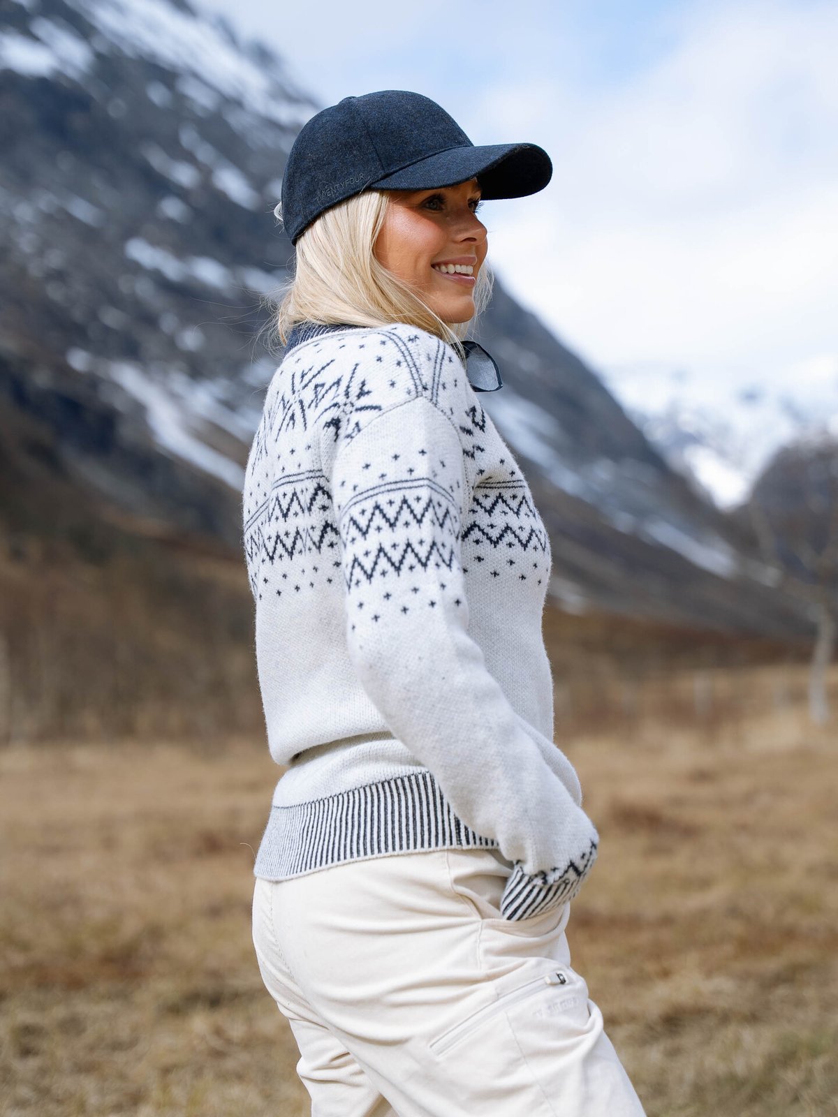 Twentyfour Legacy Half Zip Ullgenser Gråhvit