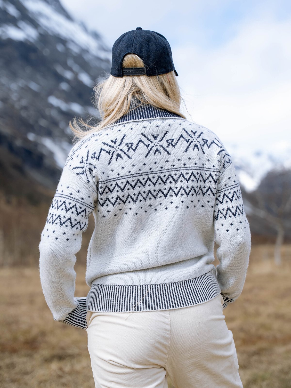 Twentyfour Legacy Half Zip Ullgenser Gråhvit