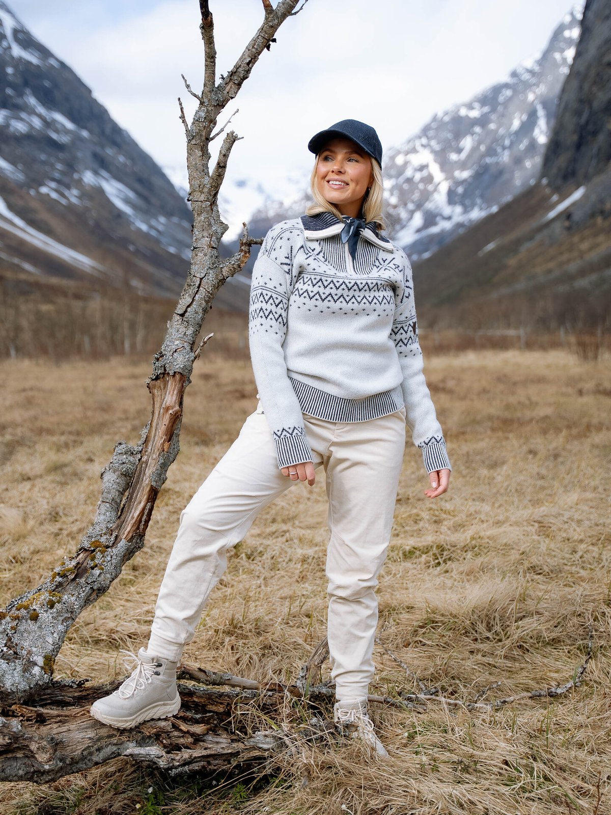 Twentyfour Legacy Half Zip Ullgenser Gråhvit