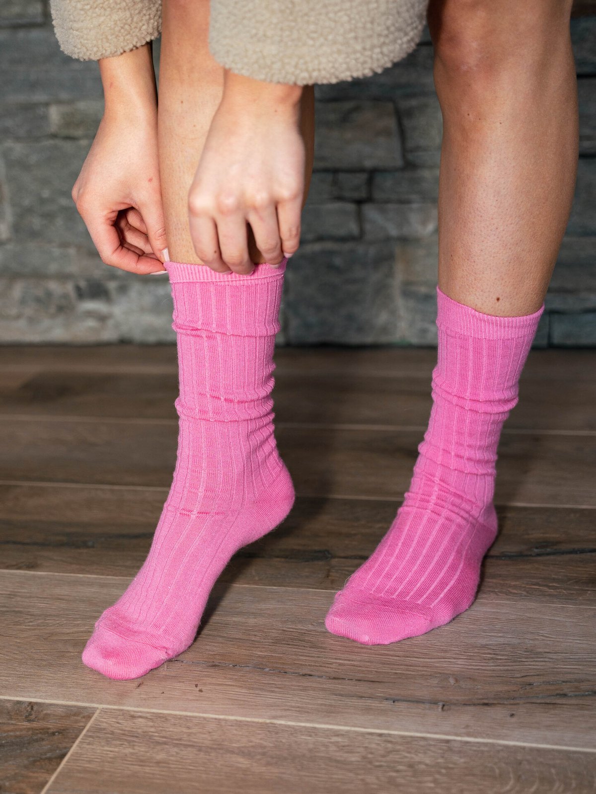 Twentyfour Popsi Ullsokk 2-Pack Beige / Rosa