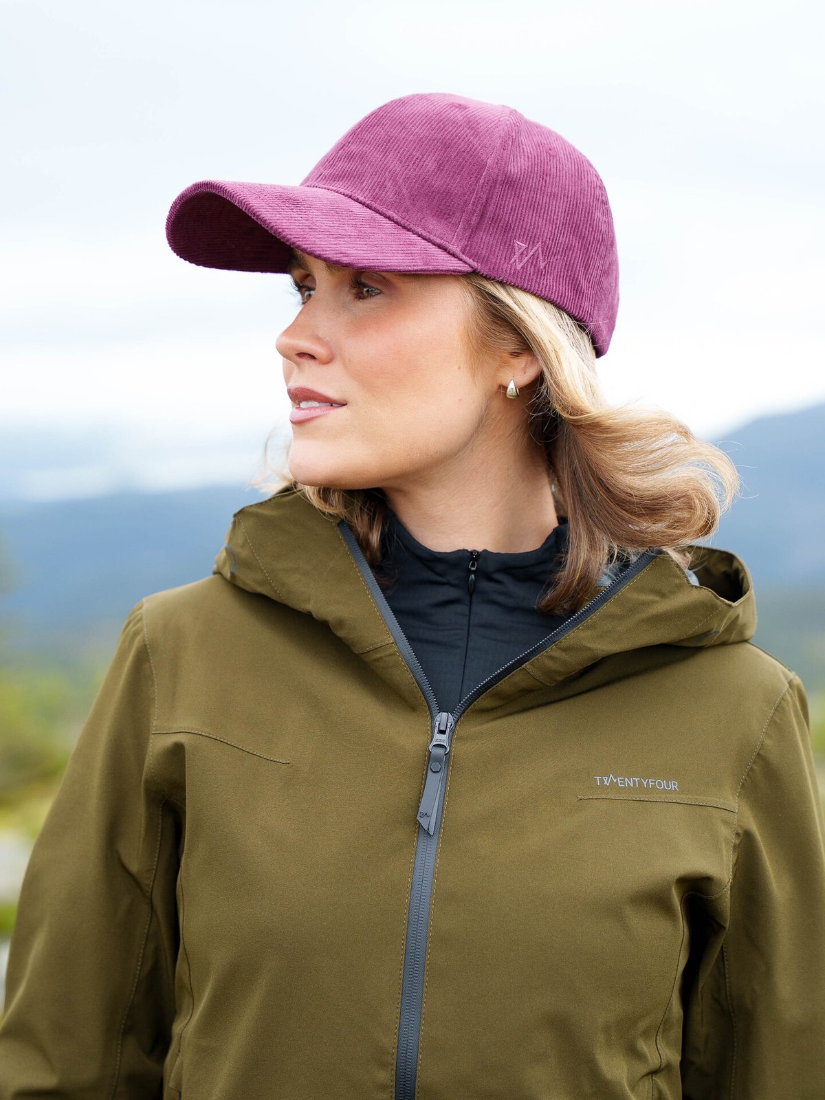 Twentyfour Mode Cord Cap M Burgunder