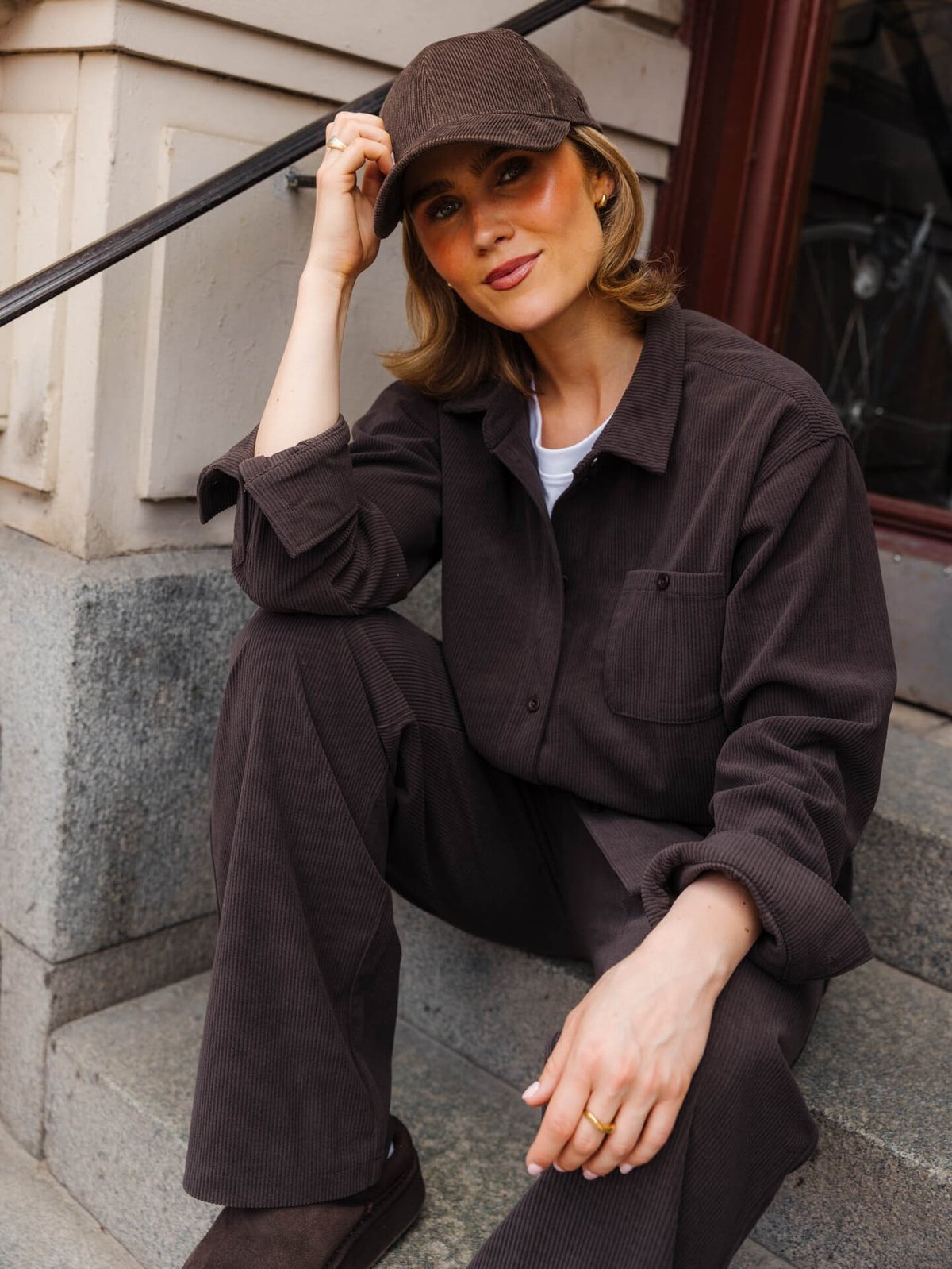 Twentyfour Mode Cord Cap Mørk Brun