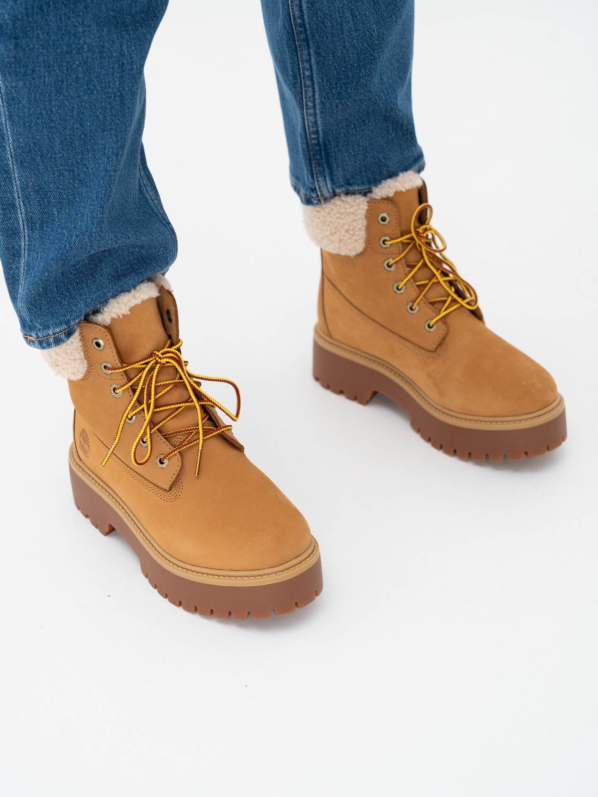 Timberland Stone Street 6 Inch WaterProof Teddy Fleece Wheat Nubuck