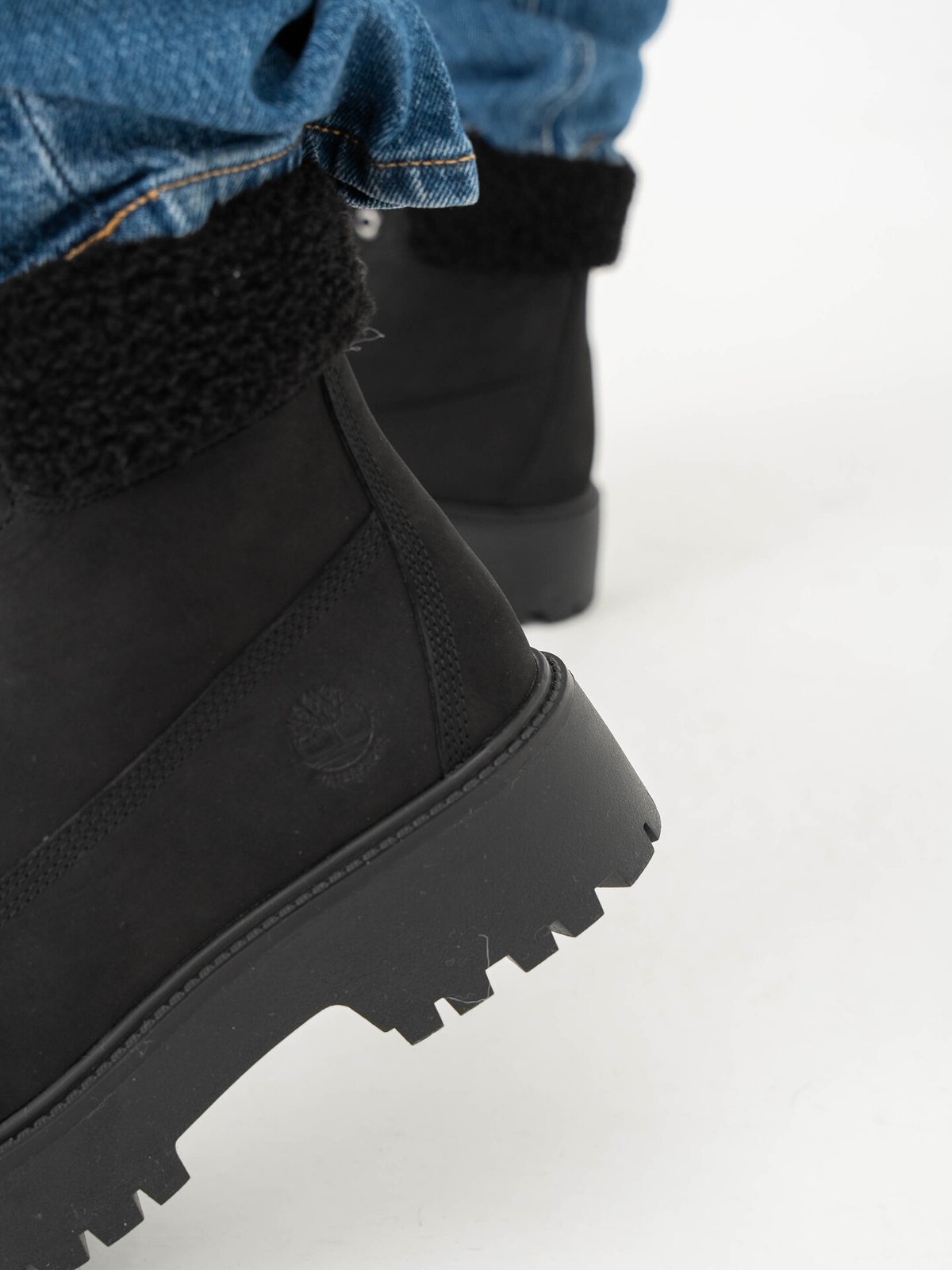Timberland Stone Street 6 Inch WaterProof Teddy Fleece Black Nubuck