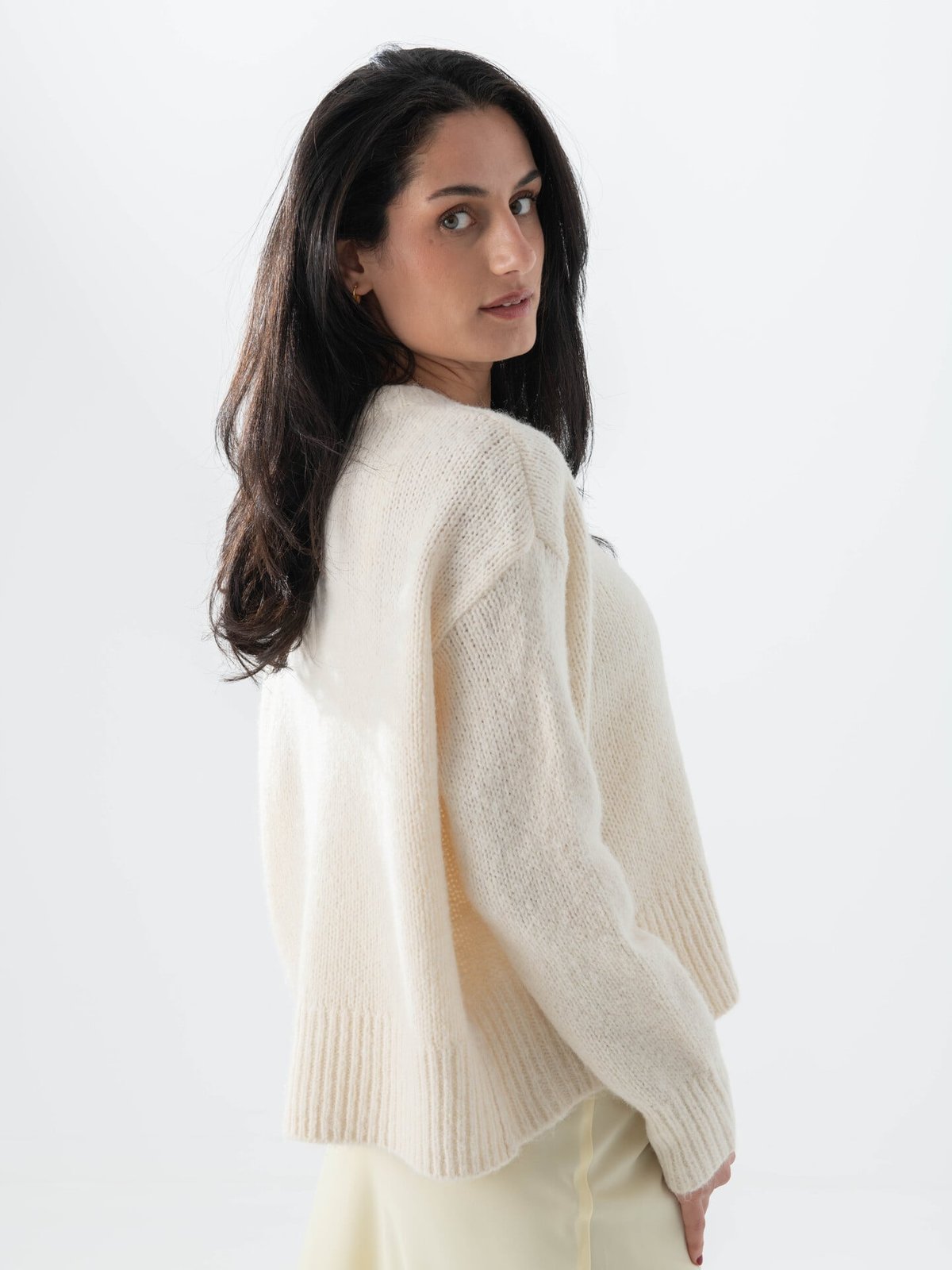 Topshop Ultimate Long Sleeve O-Neck Pullover Snow White