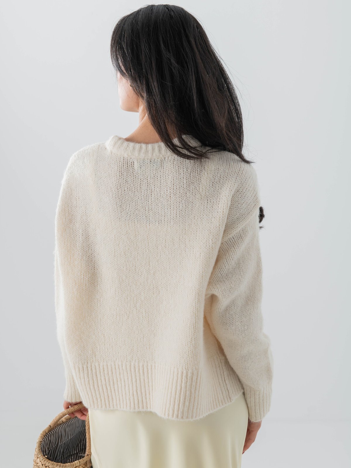 Topshop Ultimate Long Sleeve O-Neck Pullover Snow White