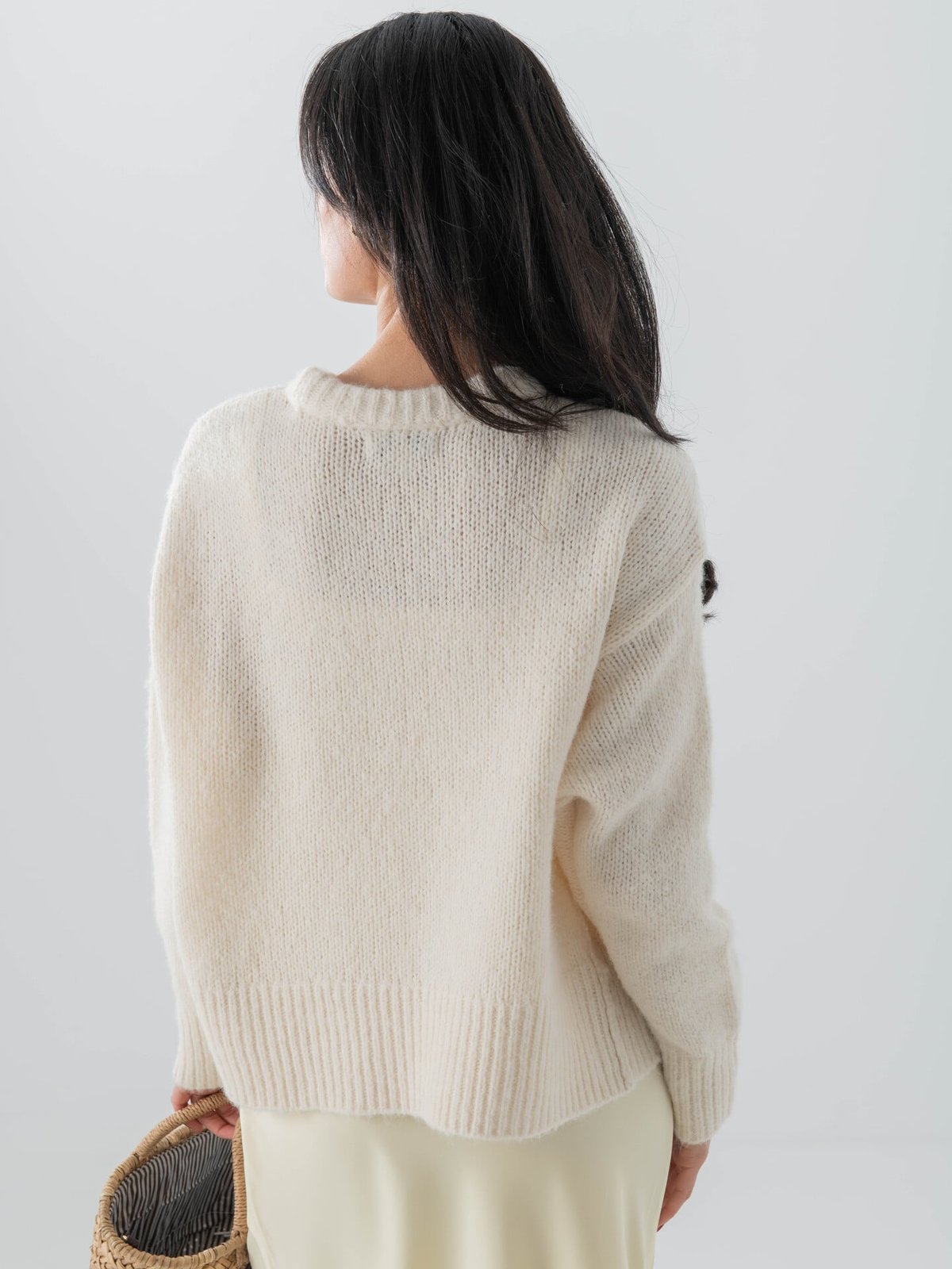 Topshop Ultimate Long Sleeve O-Neck Pullover Snow White