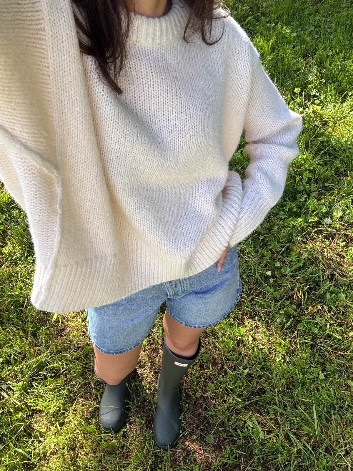 Topshop Ultimate Long Sleeve O-Neck Pullover Snow White