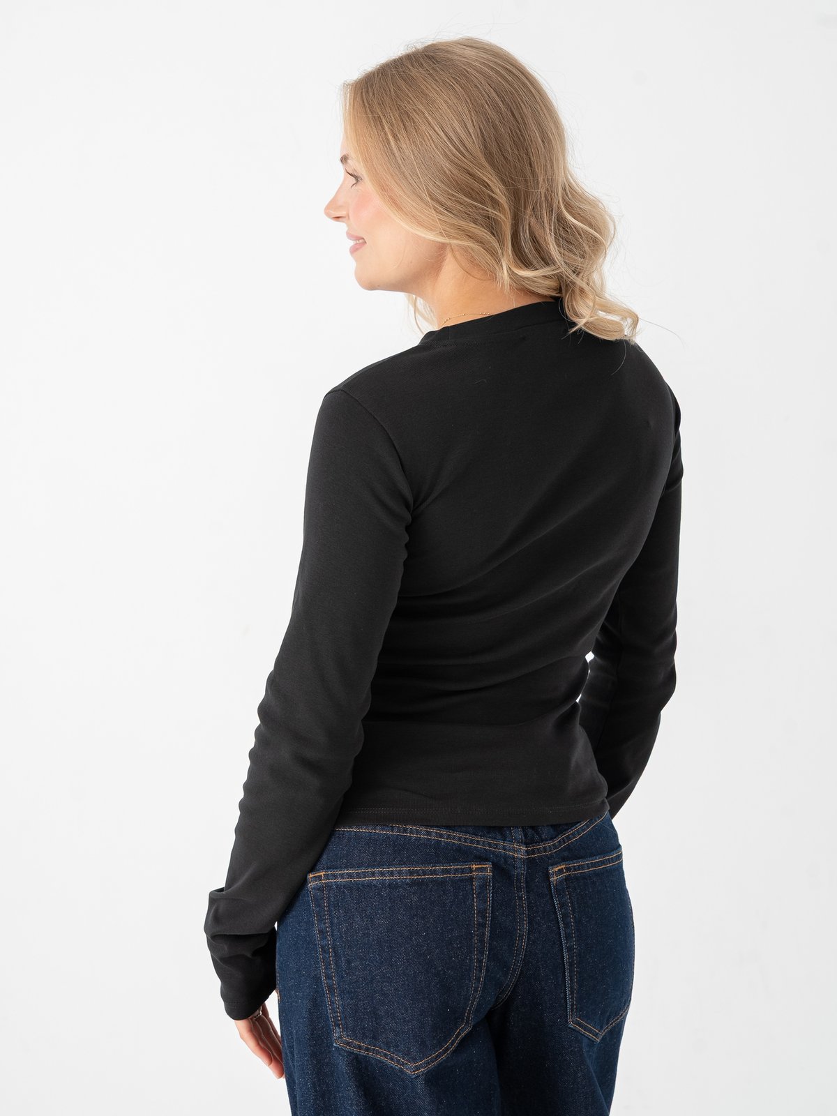 Topshop Everyday Long Sleeve Top Black