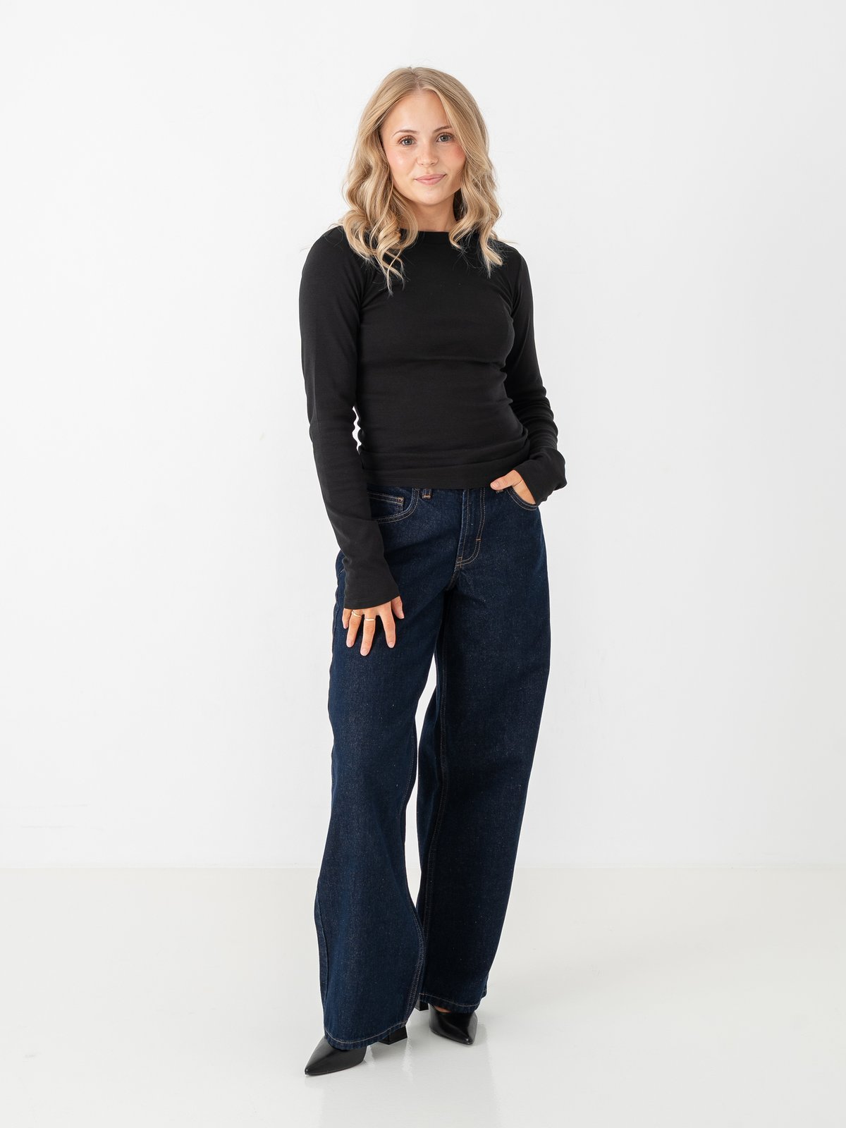Topshop Everyday Long Sleeve Top Black