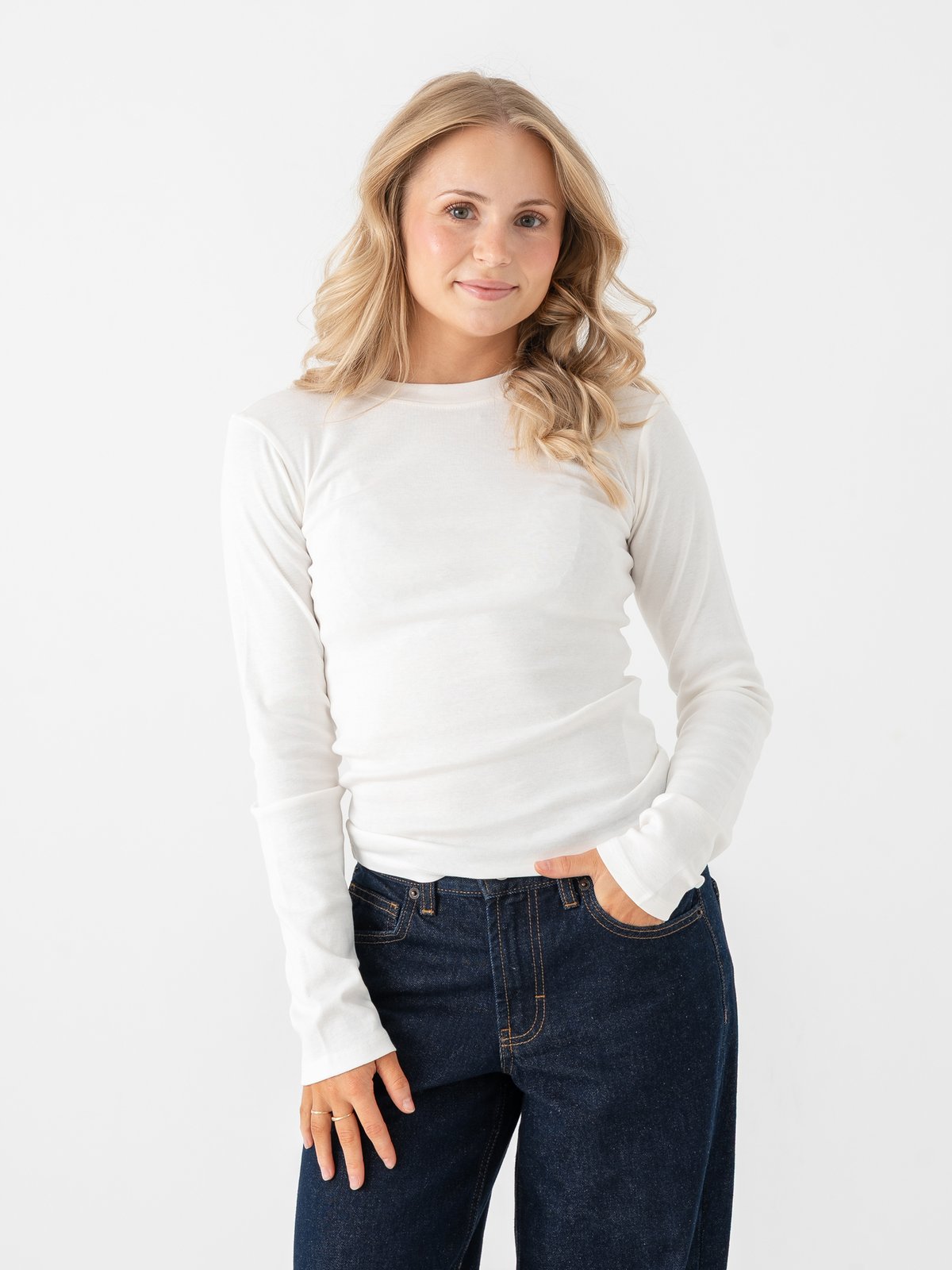 Topshop Everyday Long Sleeve Top White