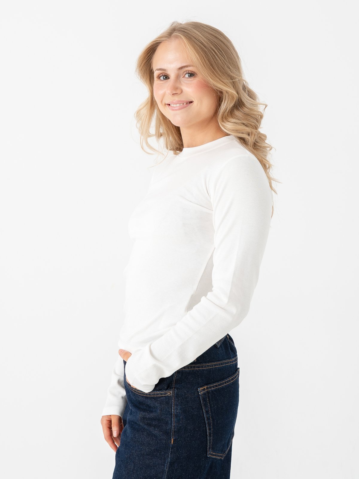 Topshop Everyday Long Sleeve Top White